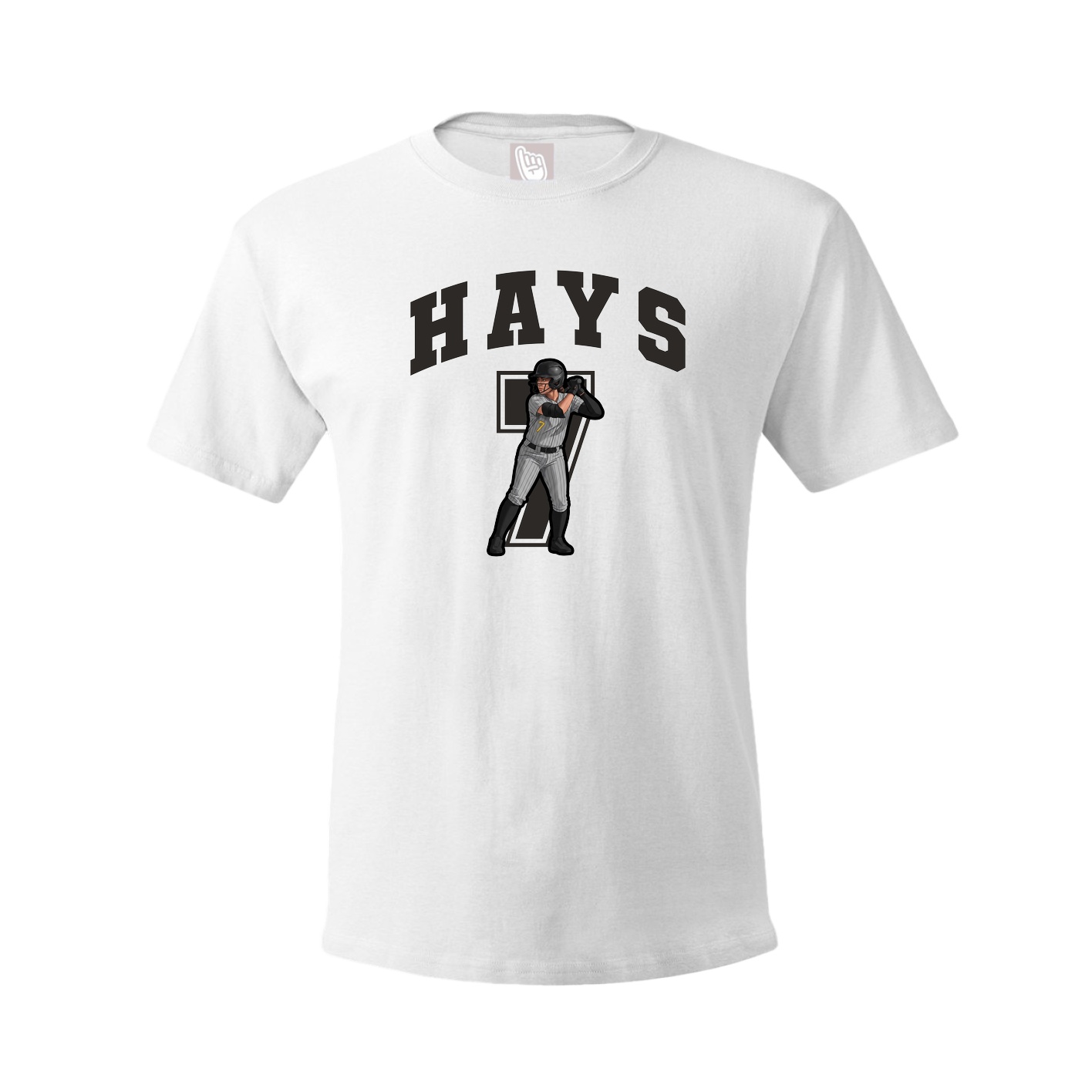 Youth Tee — Number in White