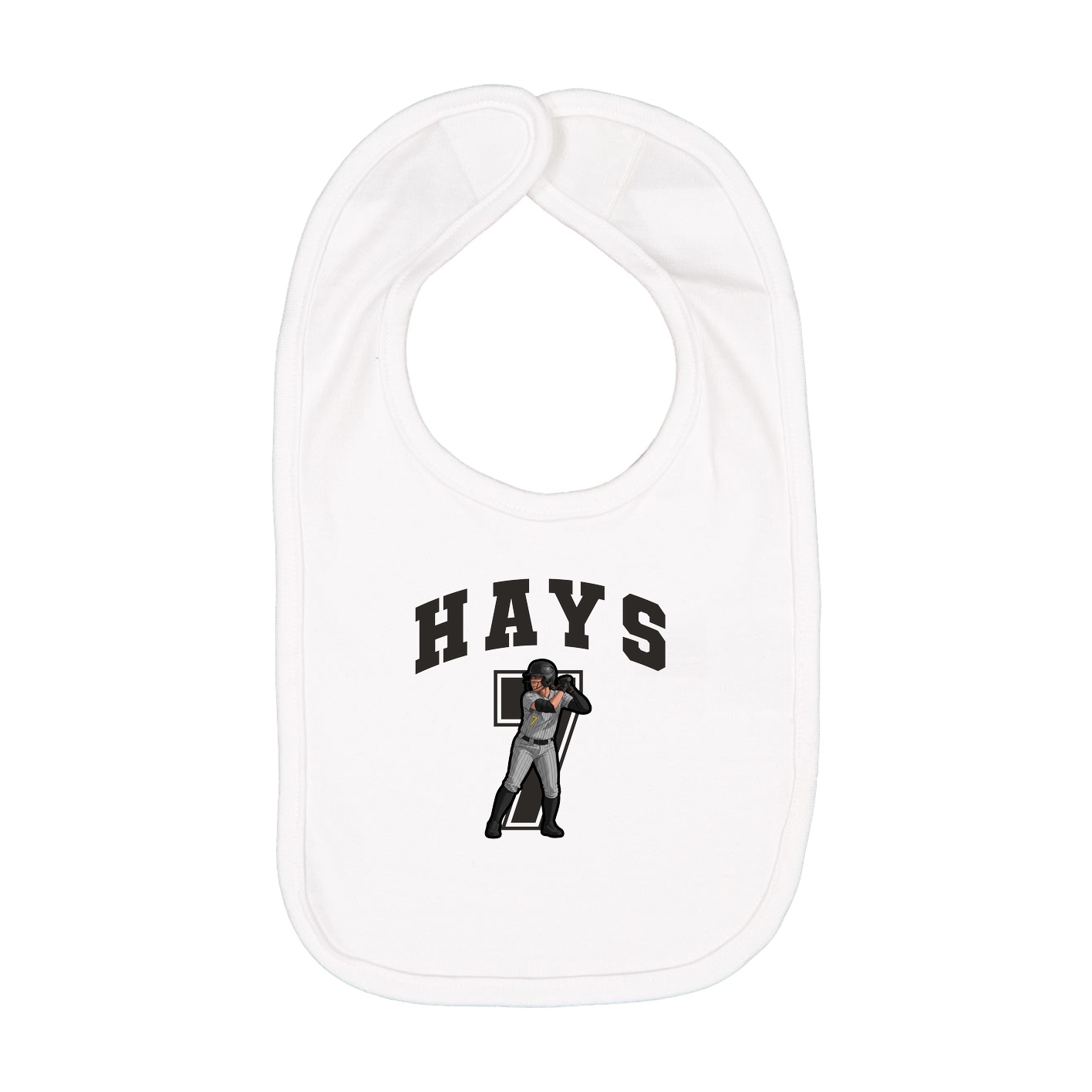 Infant Bib — Number in White