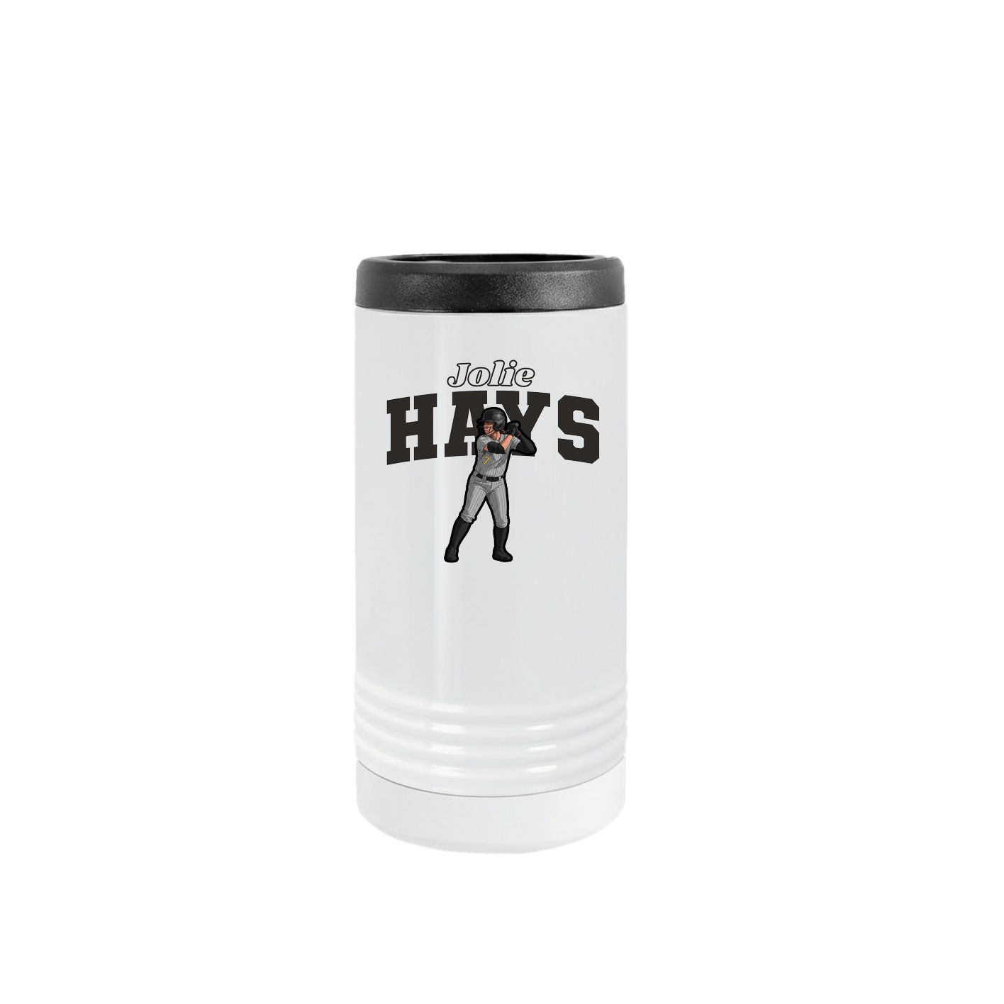 Slim Beverage Holder — Name Arch in White