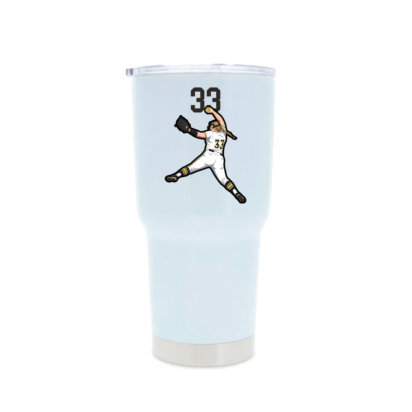 30oz Stainless Steel Tumbler — Number Top in White