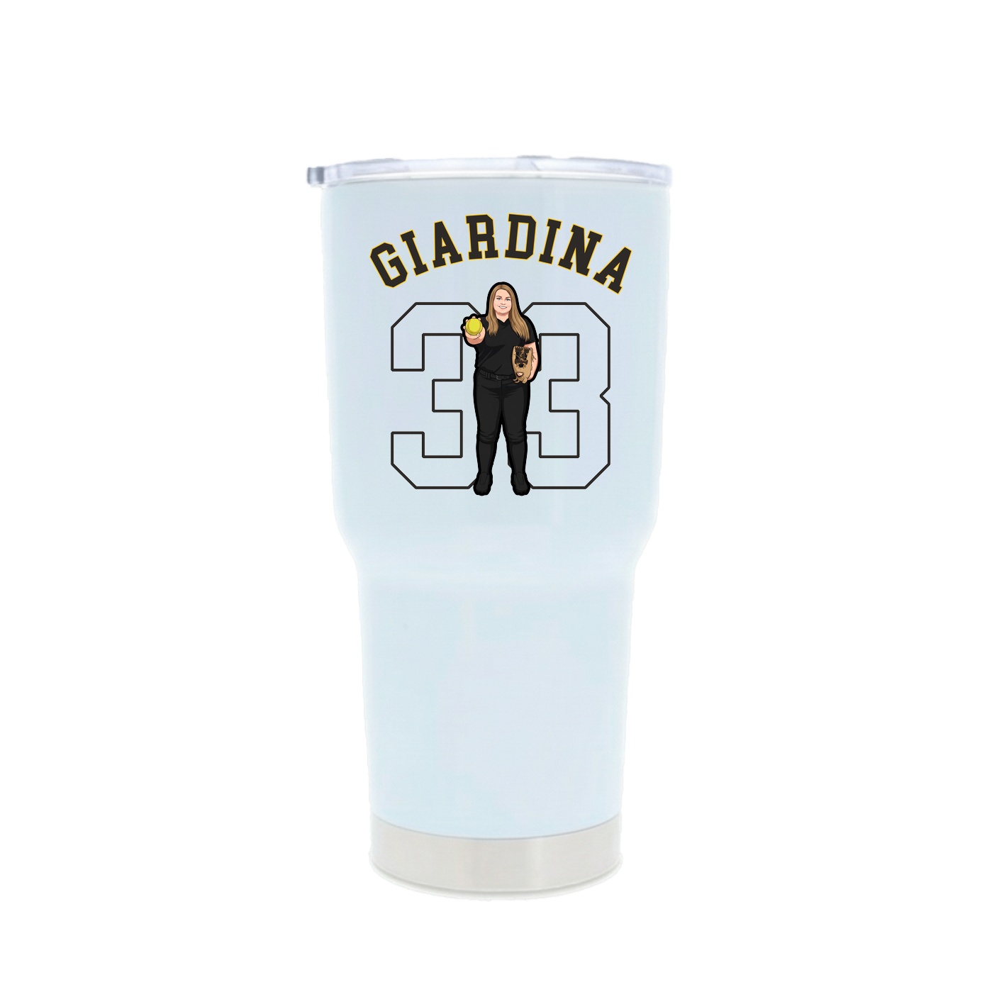 30oz Stainless Steel Tumbler — Shirsey Arch in White