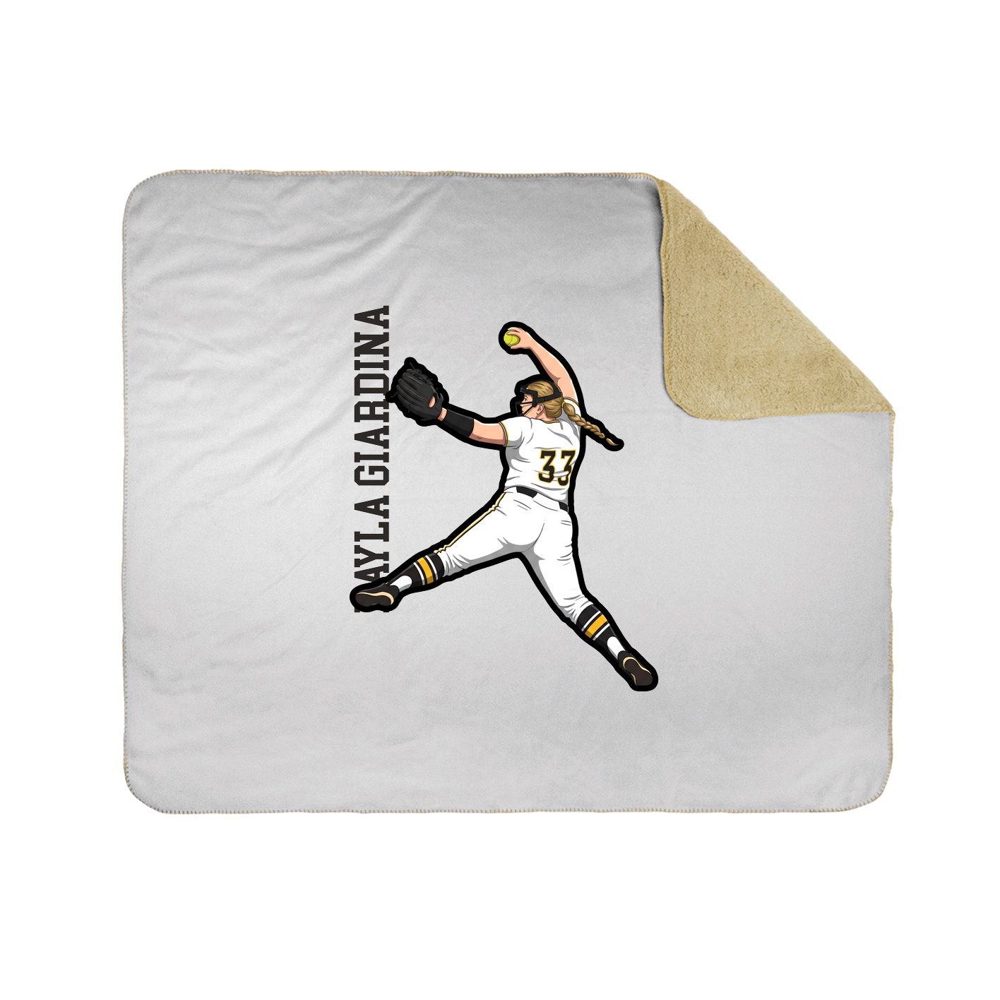 Throw Blanket — Name Vertical in White