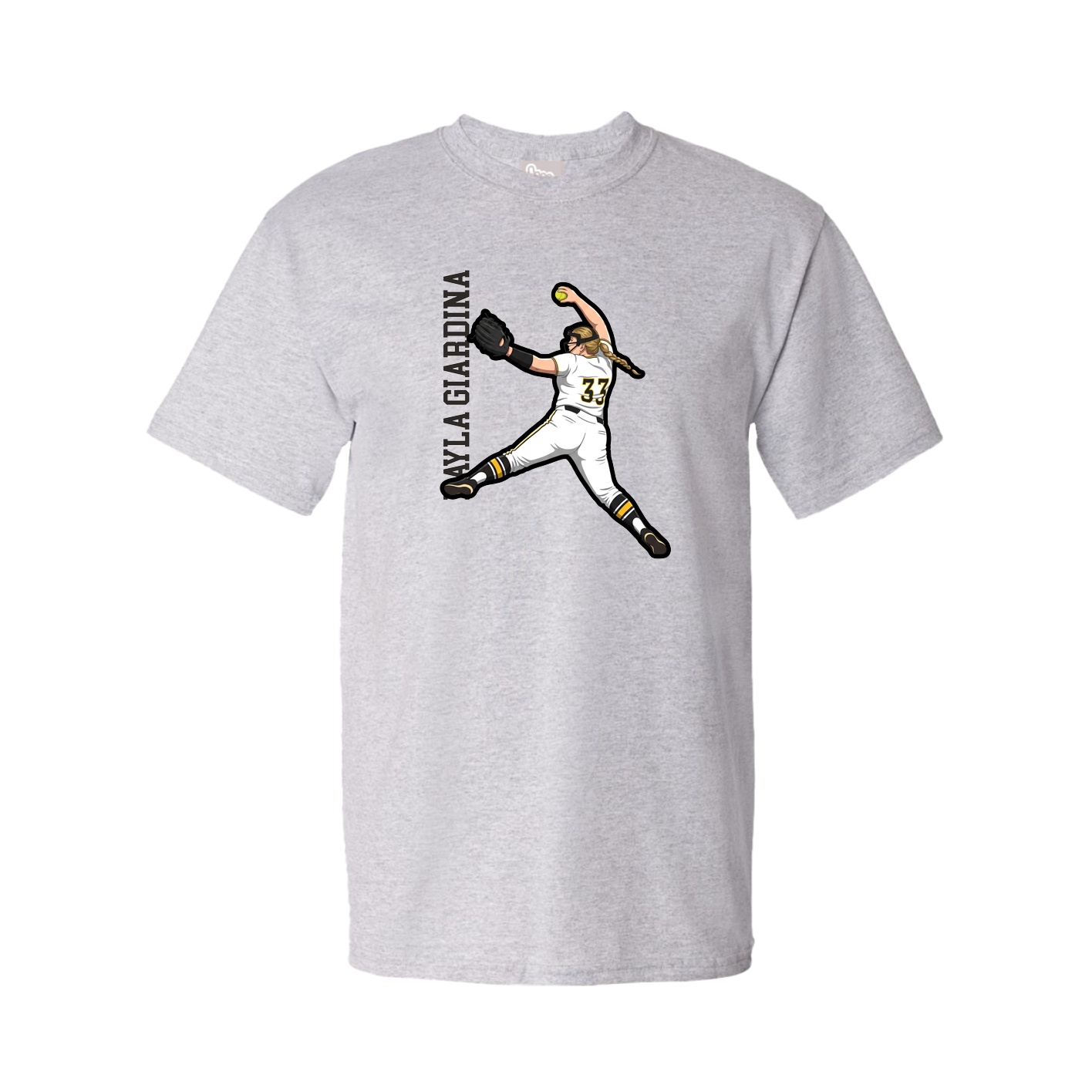 Tee — Name Vertical in Grey