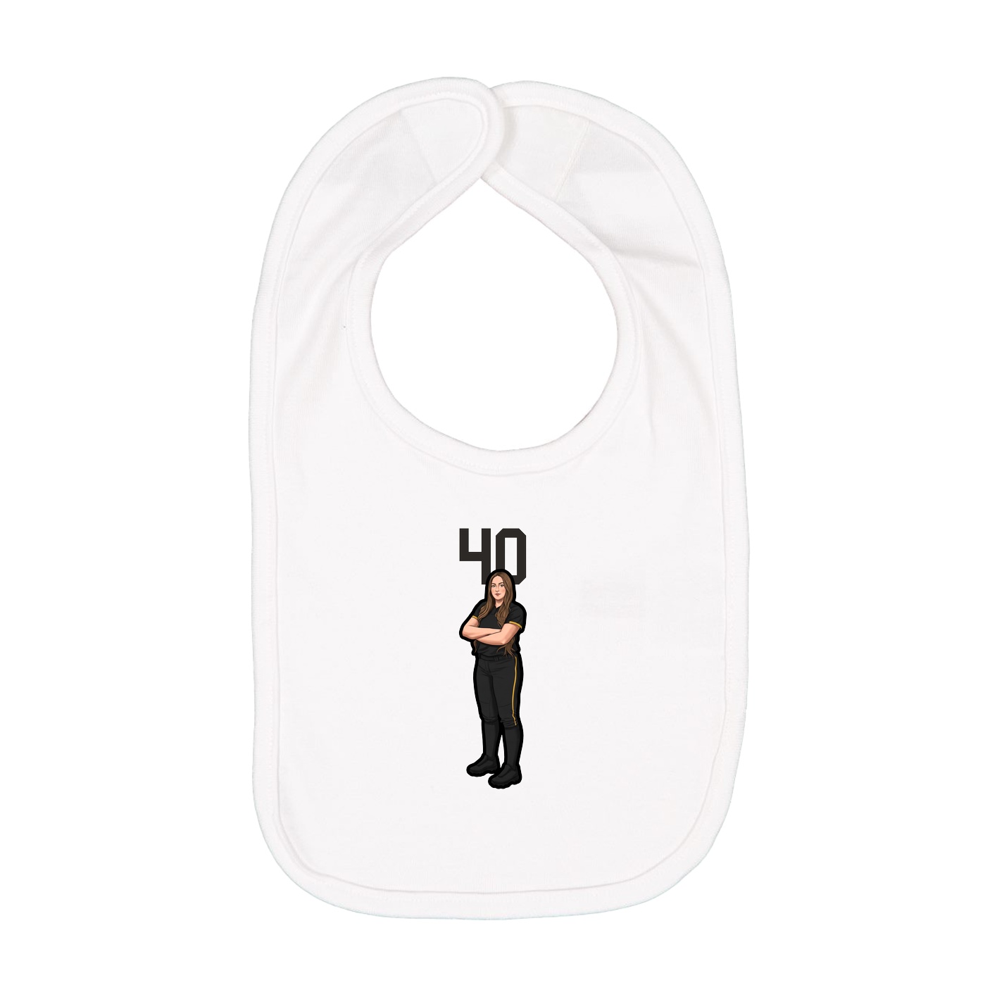 Infant Bib — Number Top in White