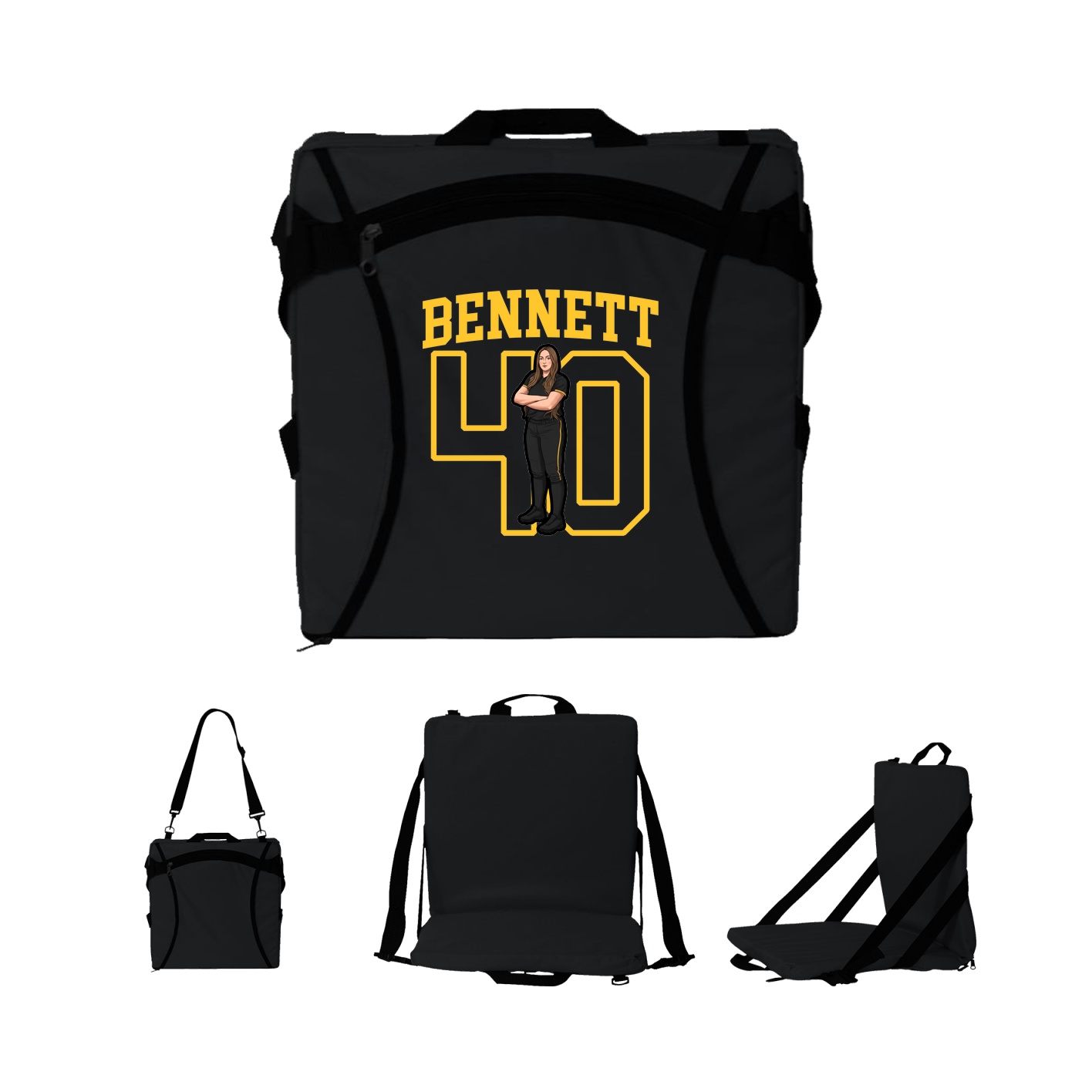 Folding Stadium Seat — Shirsey in Black