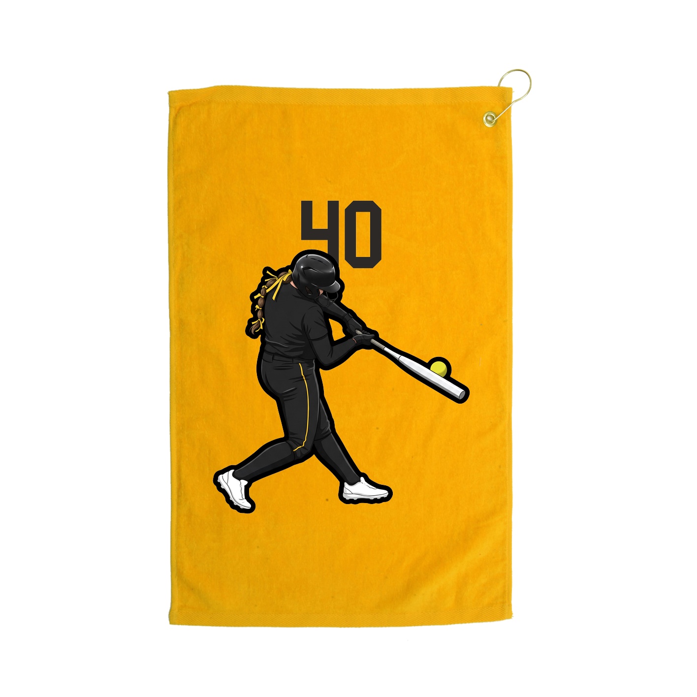 Golf Towel — Number Top in Gold
