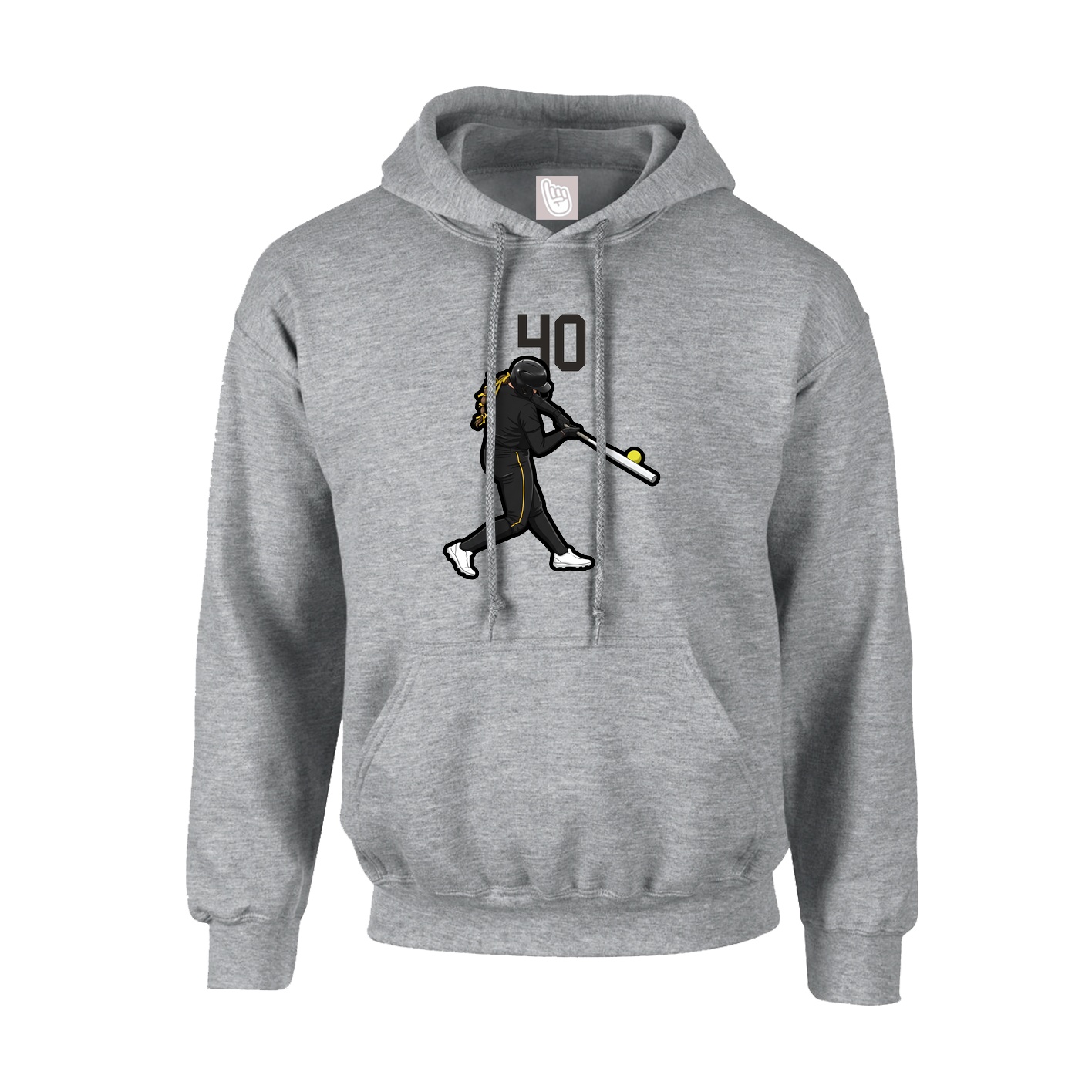 Youth Hoodie — Number Top in Grey
