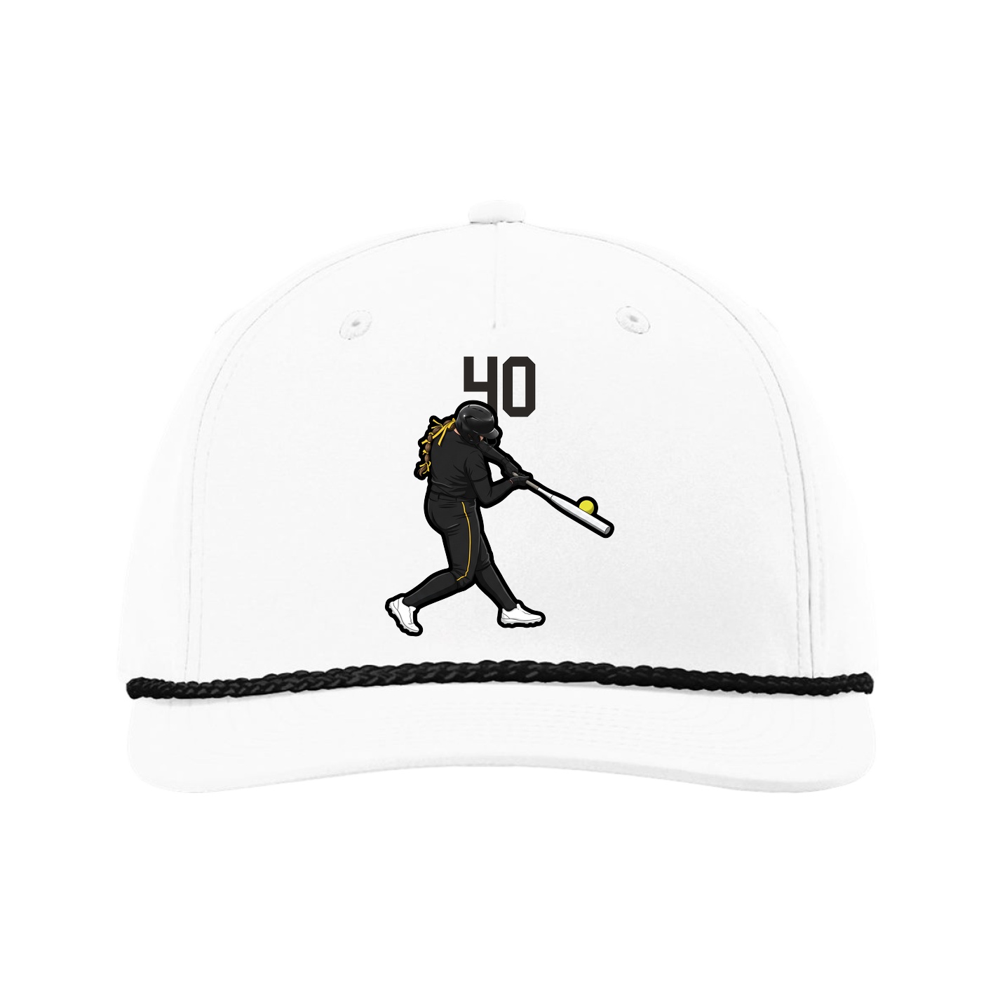 Five-Panel Classic Rope Cap — Number Top in White