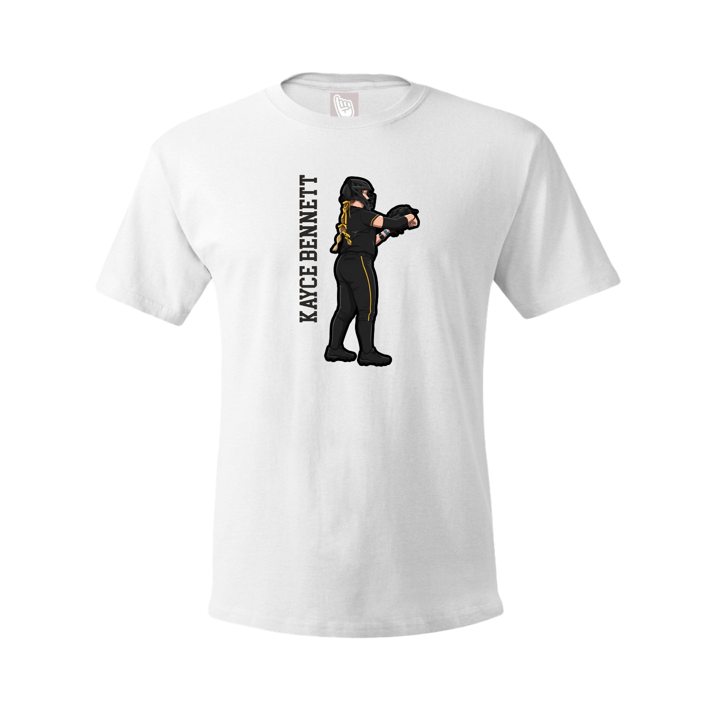 Youth Tee — Name Vertical in White