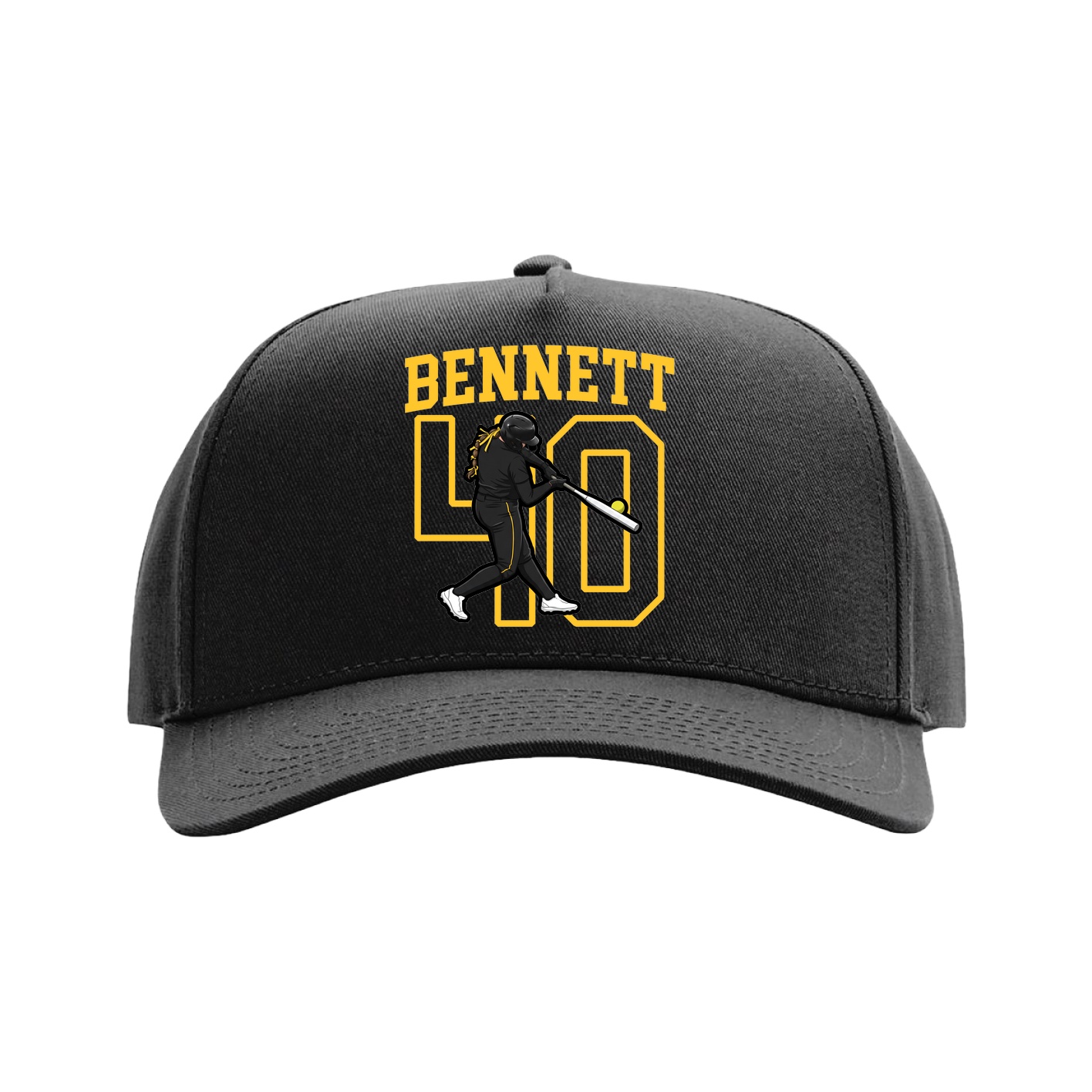 Full Fabric Five-Panel Champ Cap — Shirsey in Black