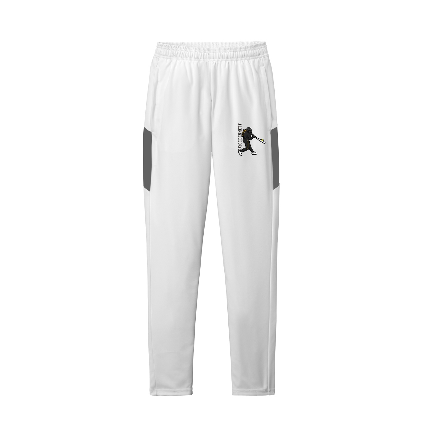 Team Travel Pant — Name Vertical in White/Grey
