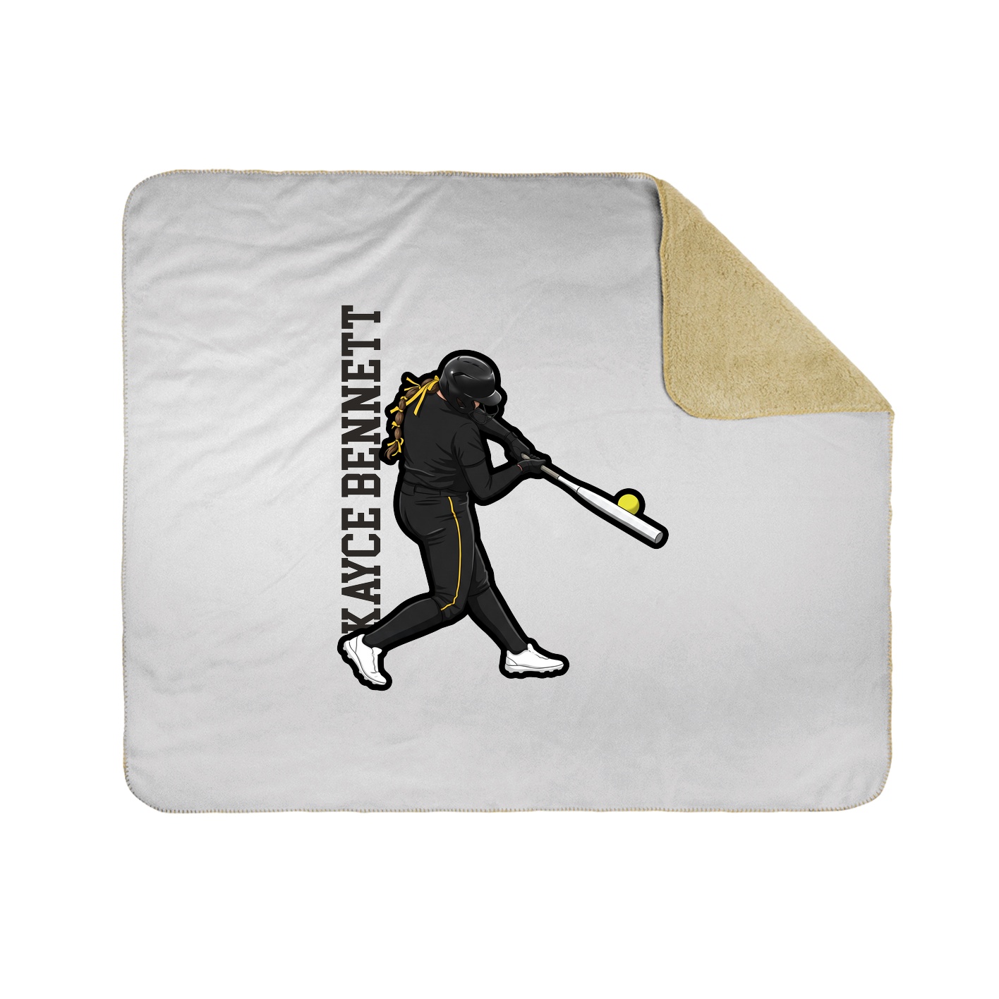 Throw Blanket — Name Vertical in White