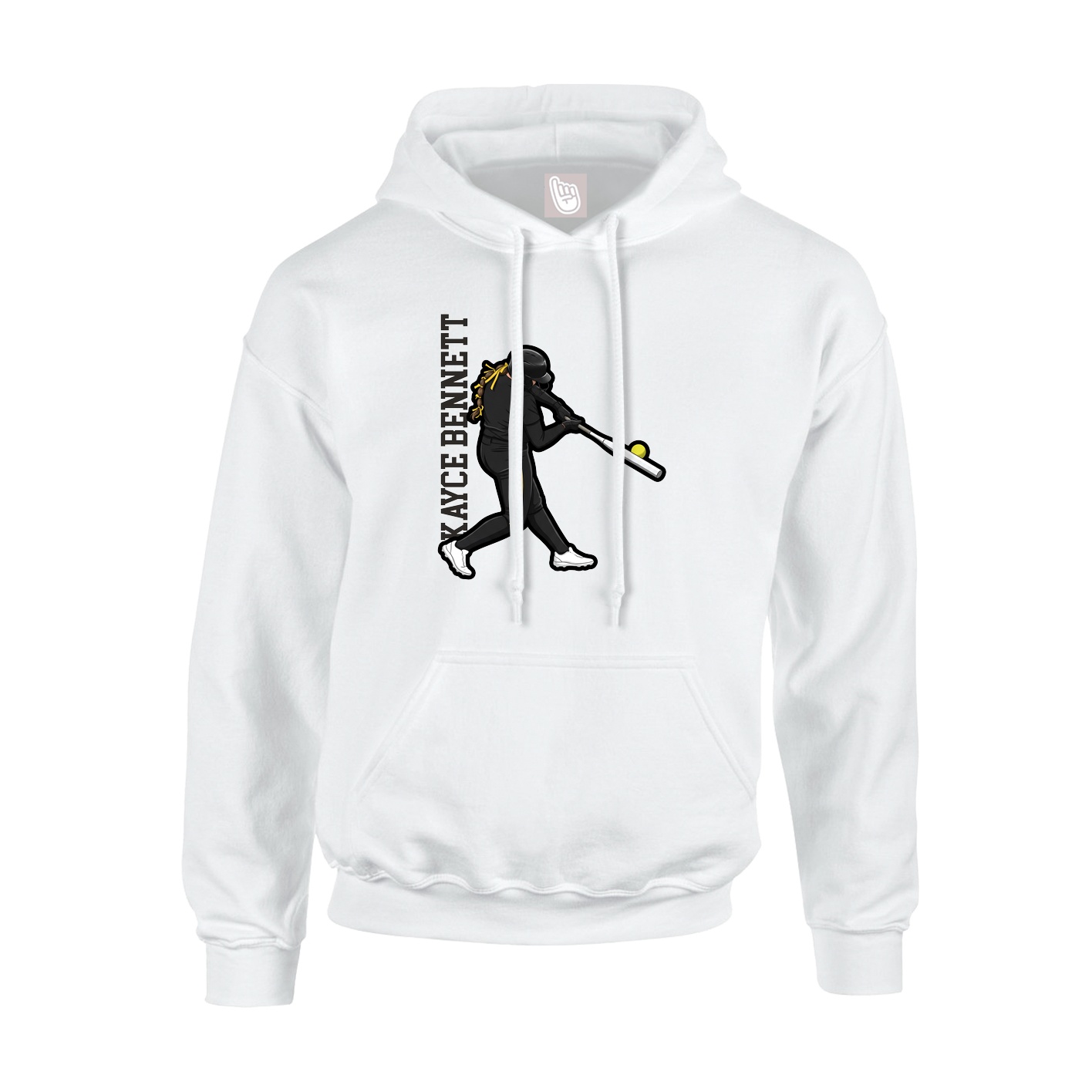 Hoodie — Name Vertical in White