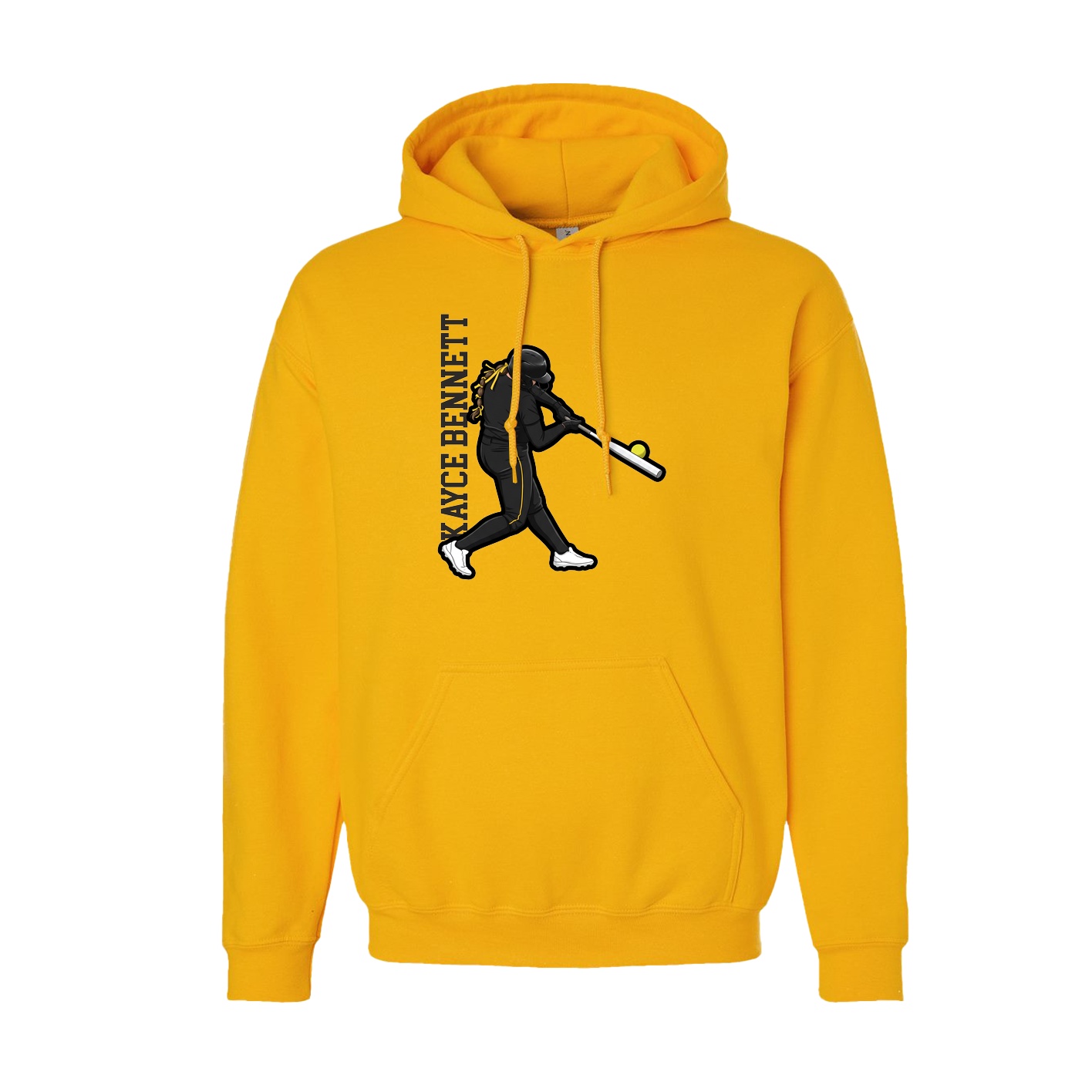 Youth Hoodie — Name Vertical in Gold