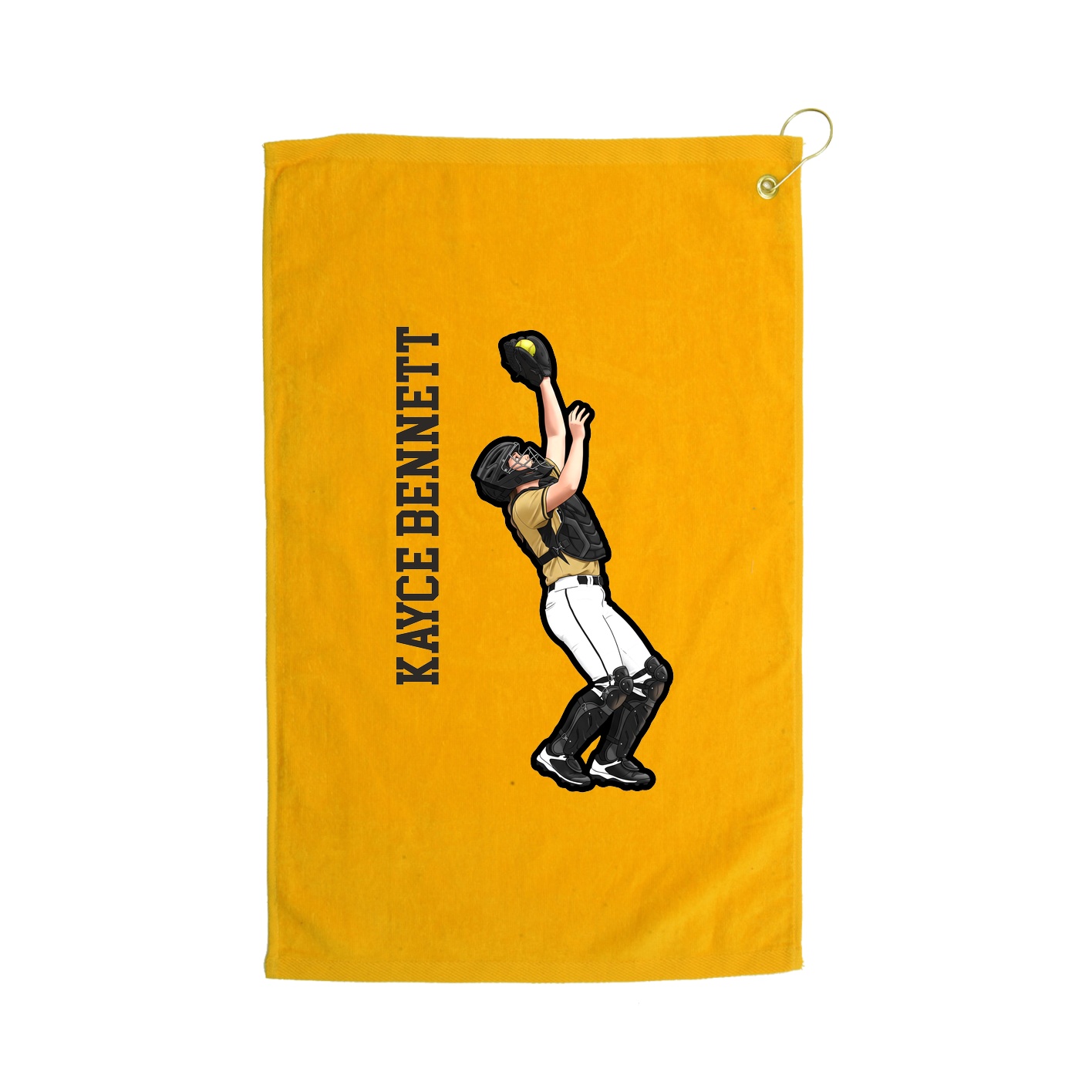 Golf Towel — Name Vertical in Gold
