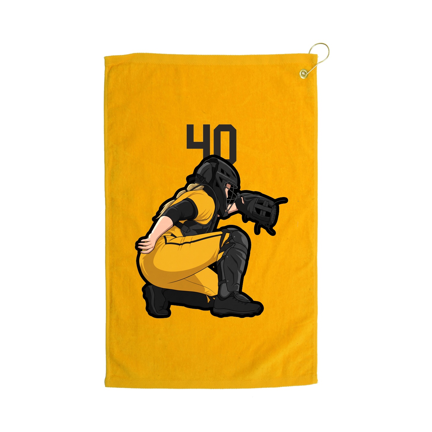 Golf Towel — Number Top in Gold