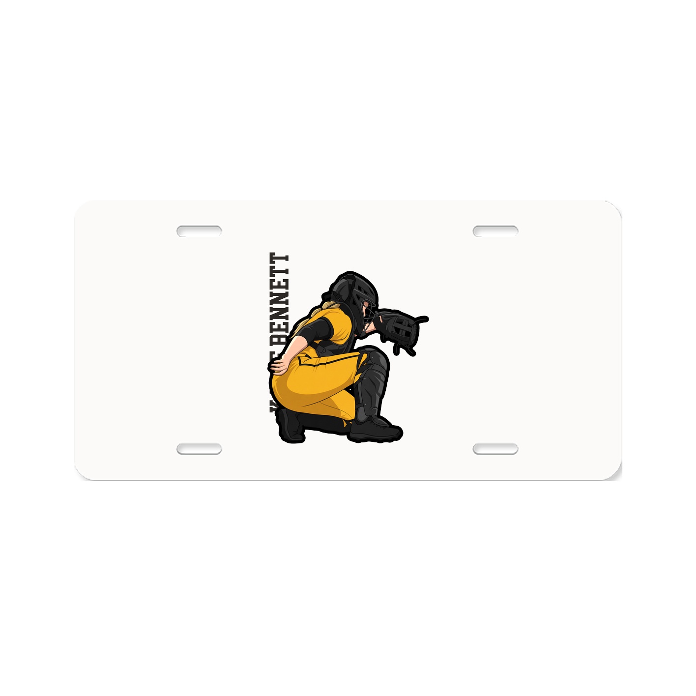 License Plate — Name Vertical in Classic