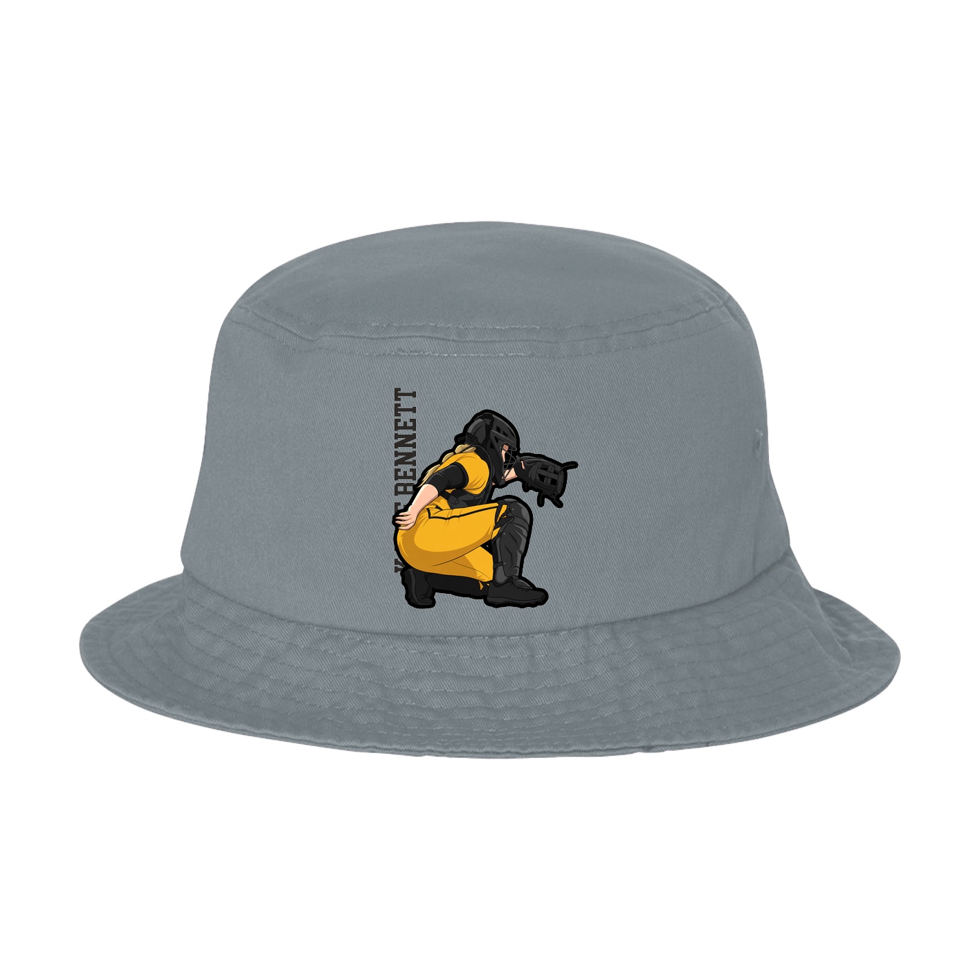 Bucket Cap — Name Vertical in Grey