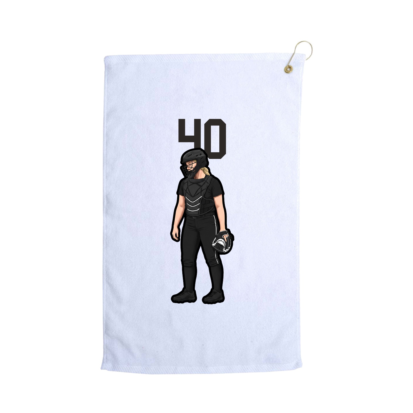Golf Towel — Number Top in White