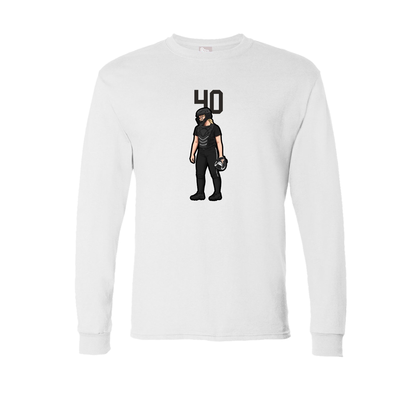Long Sleeve Tee — Number Top in White