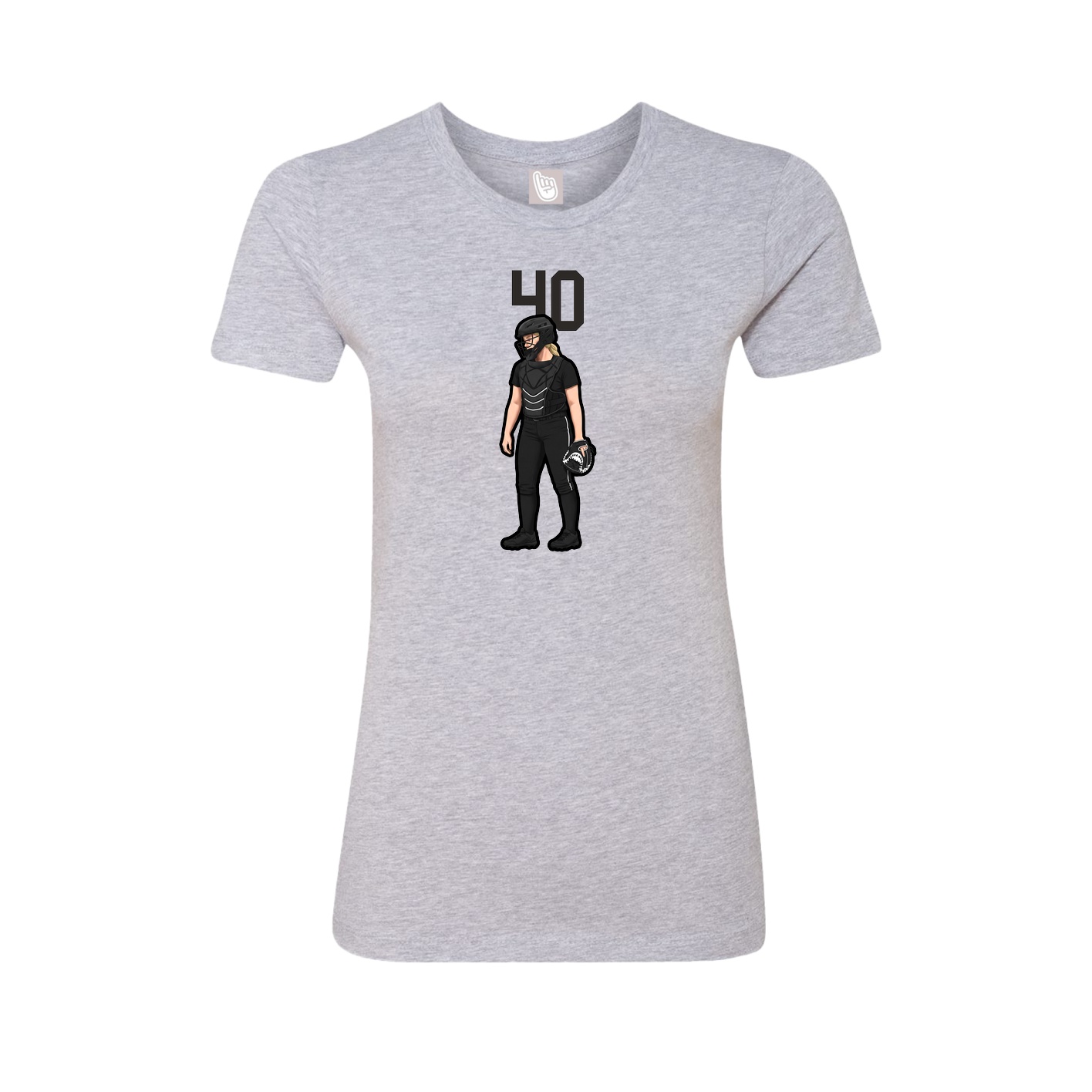 Fitted Women's Tee — Number Top in Grey