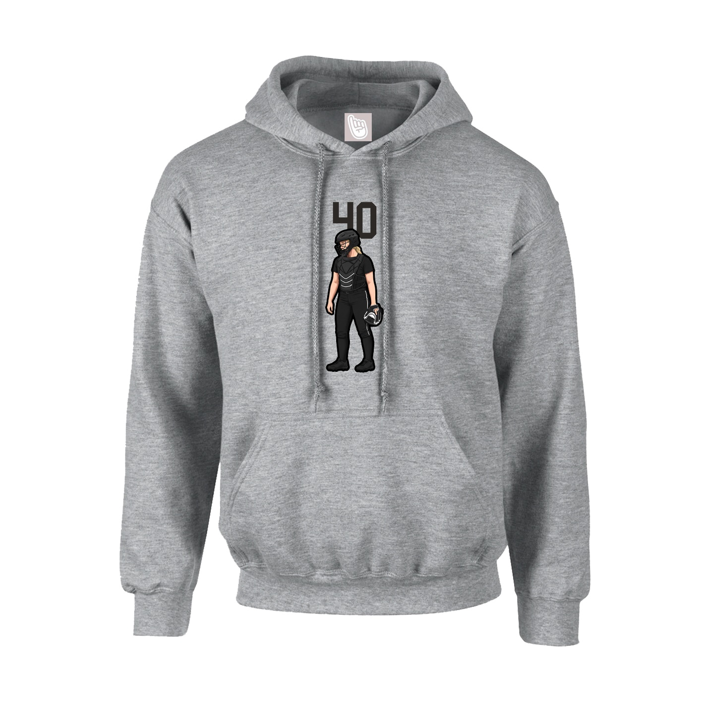 Hoodie — Number Top in Grey