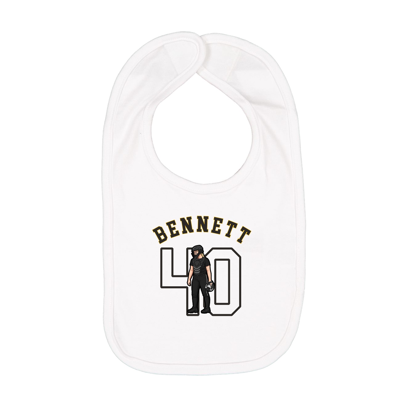 Infant Bib — Shirsey Arch in White