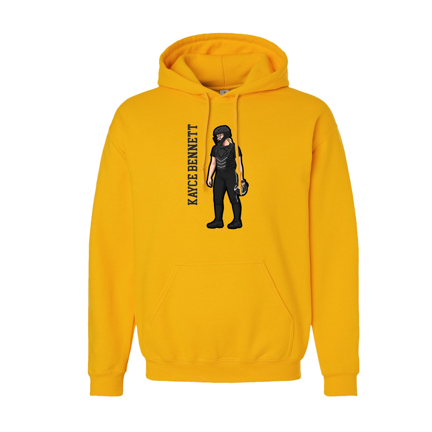 Hoodie — Name Vertical in Gold