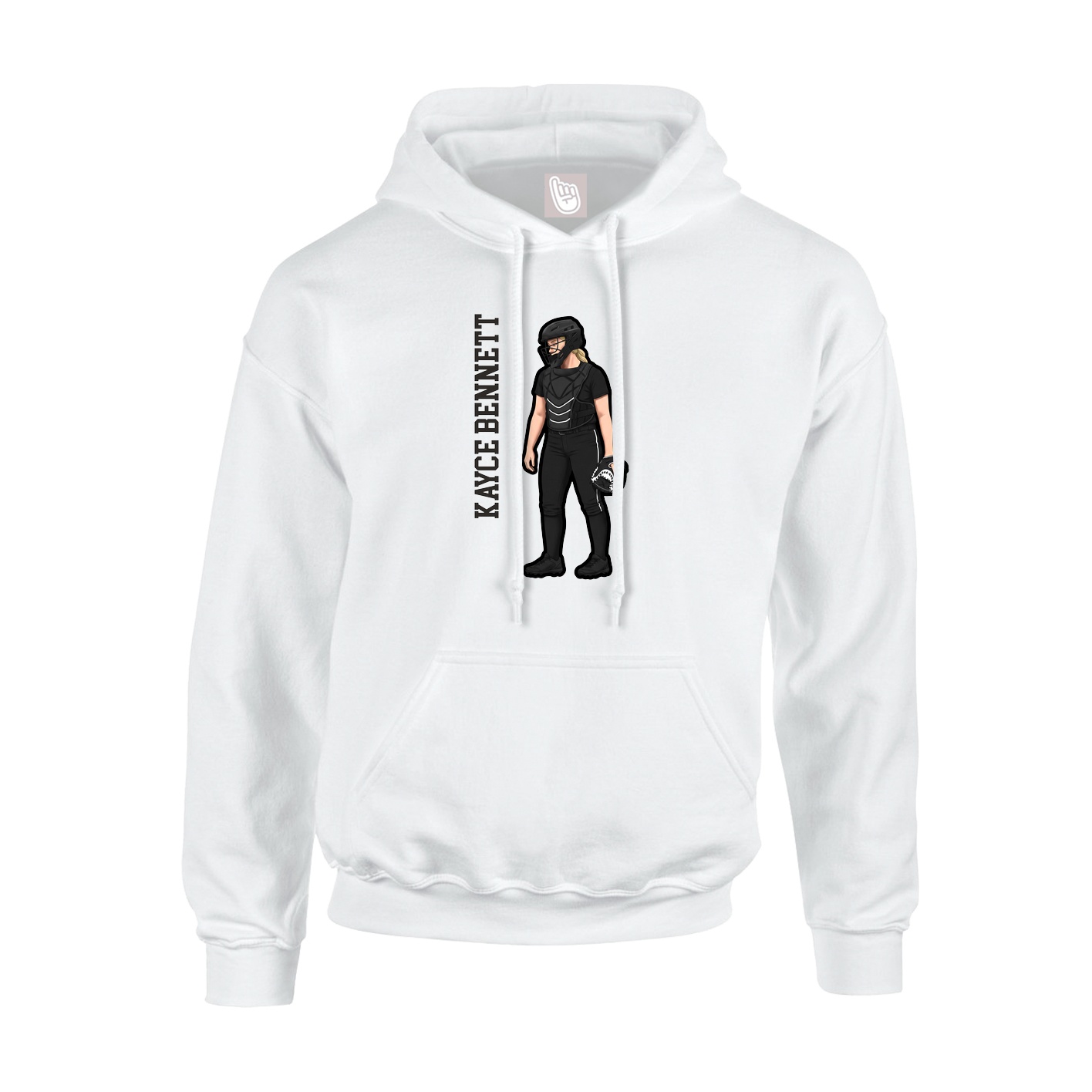 Hoodie — Name Vertical in White