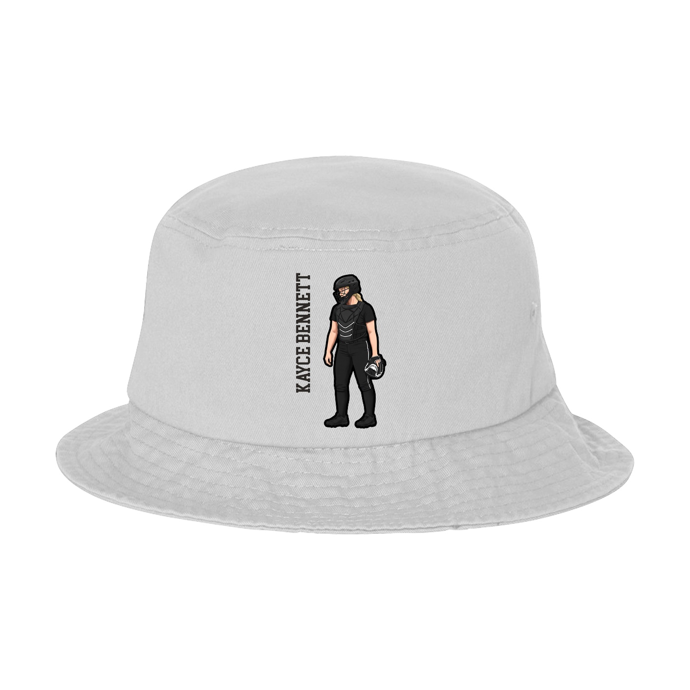 Bucket Cap — Name Vertical in White