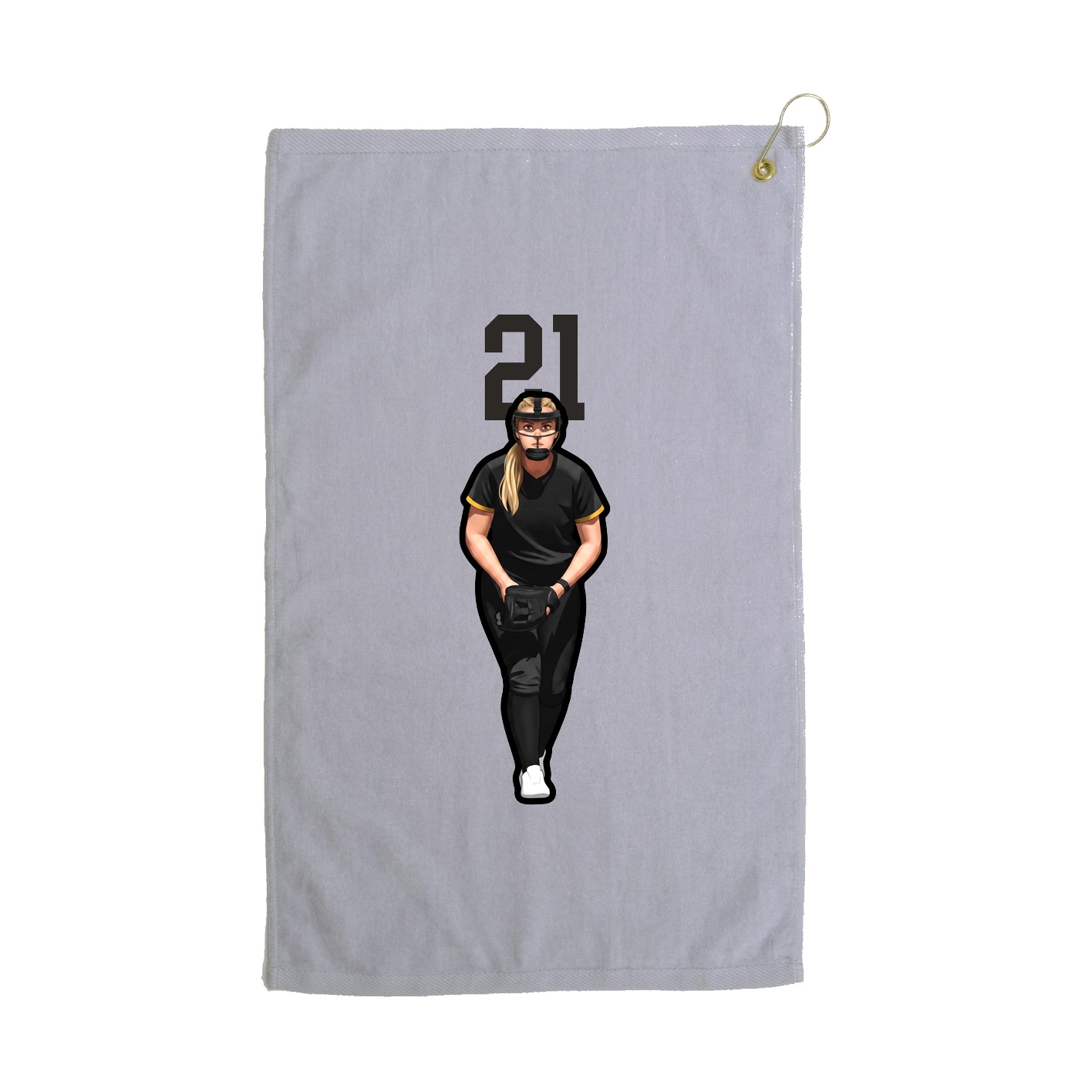 Golf Towel — Number Top in Grey