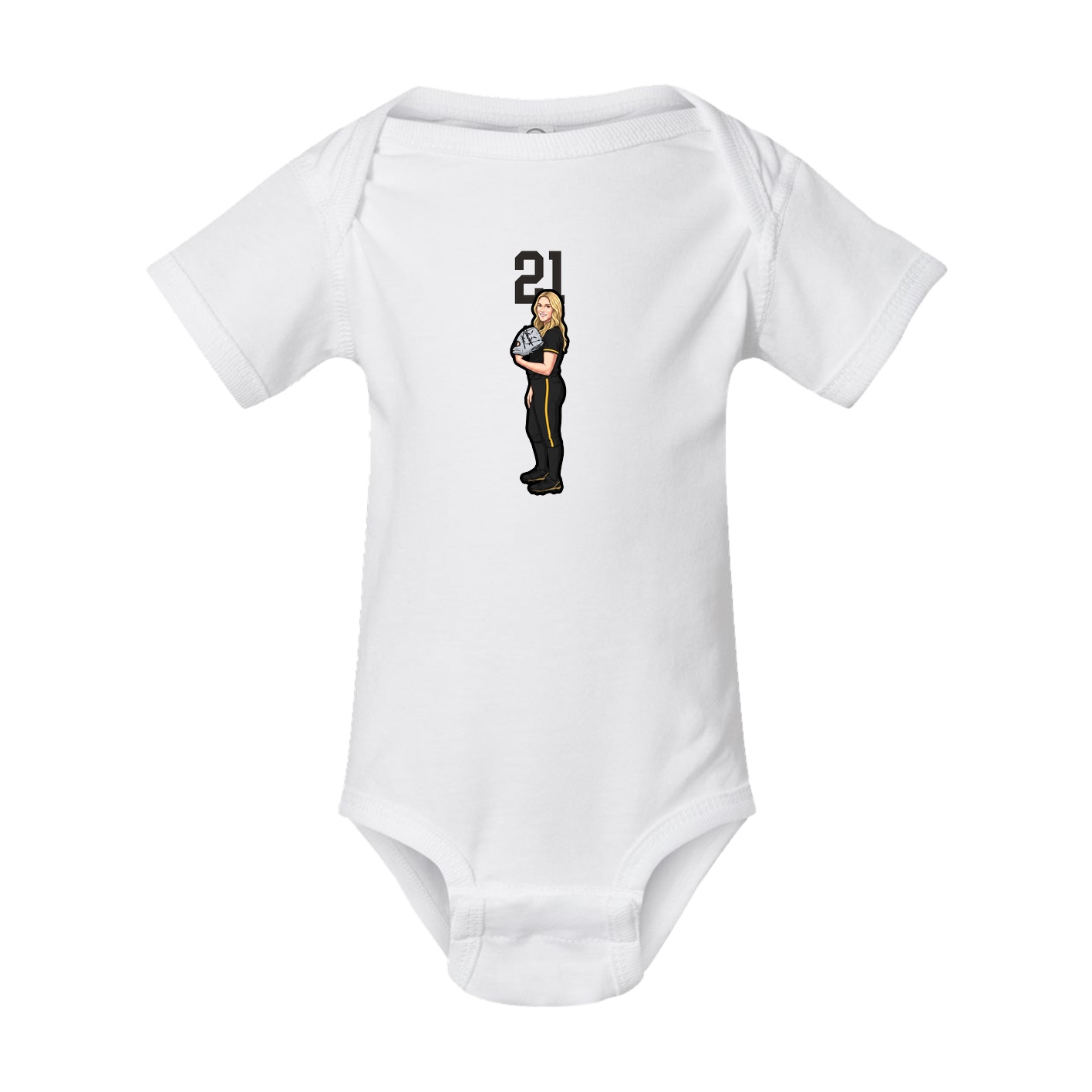 Baby Onesie — Number Top in White