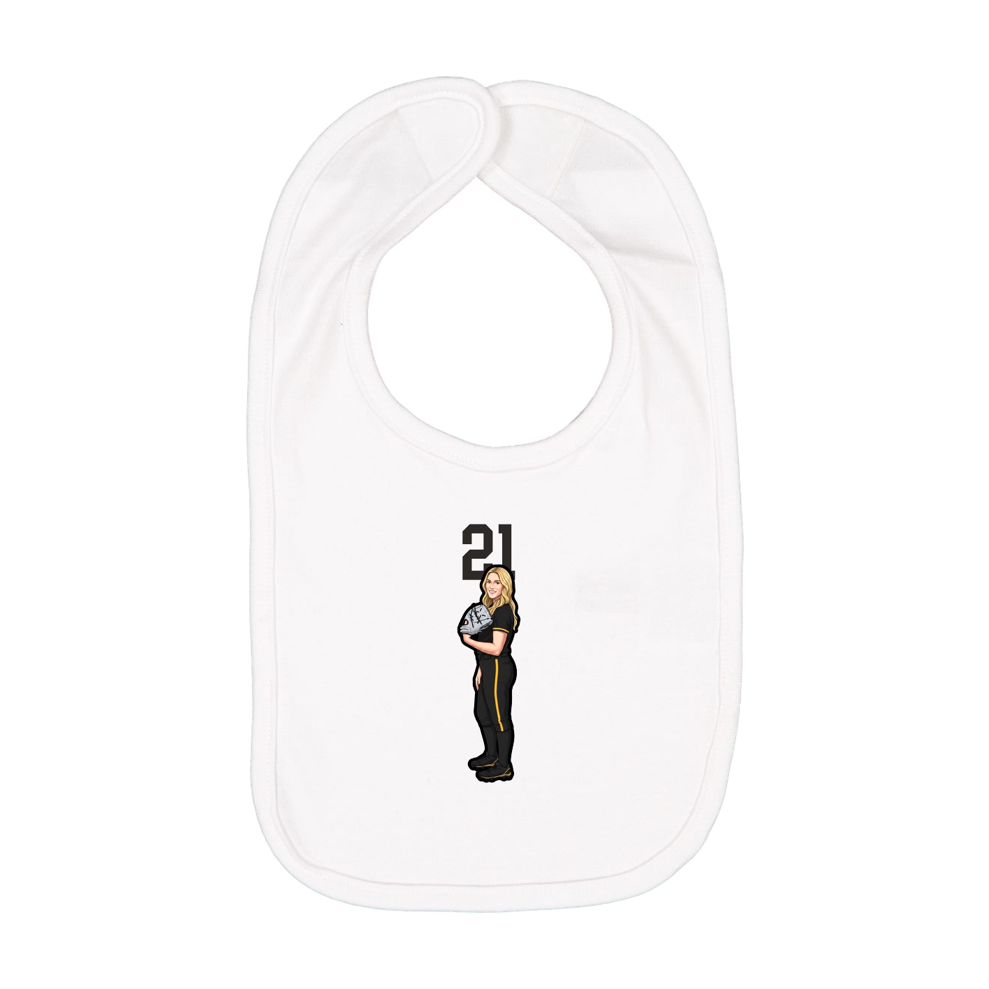 Infant Bib — Number Top in White