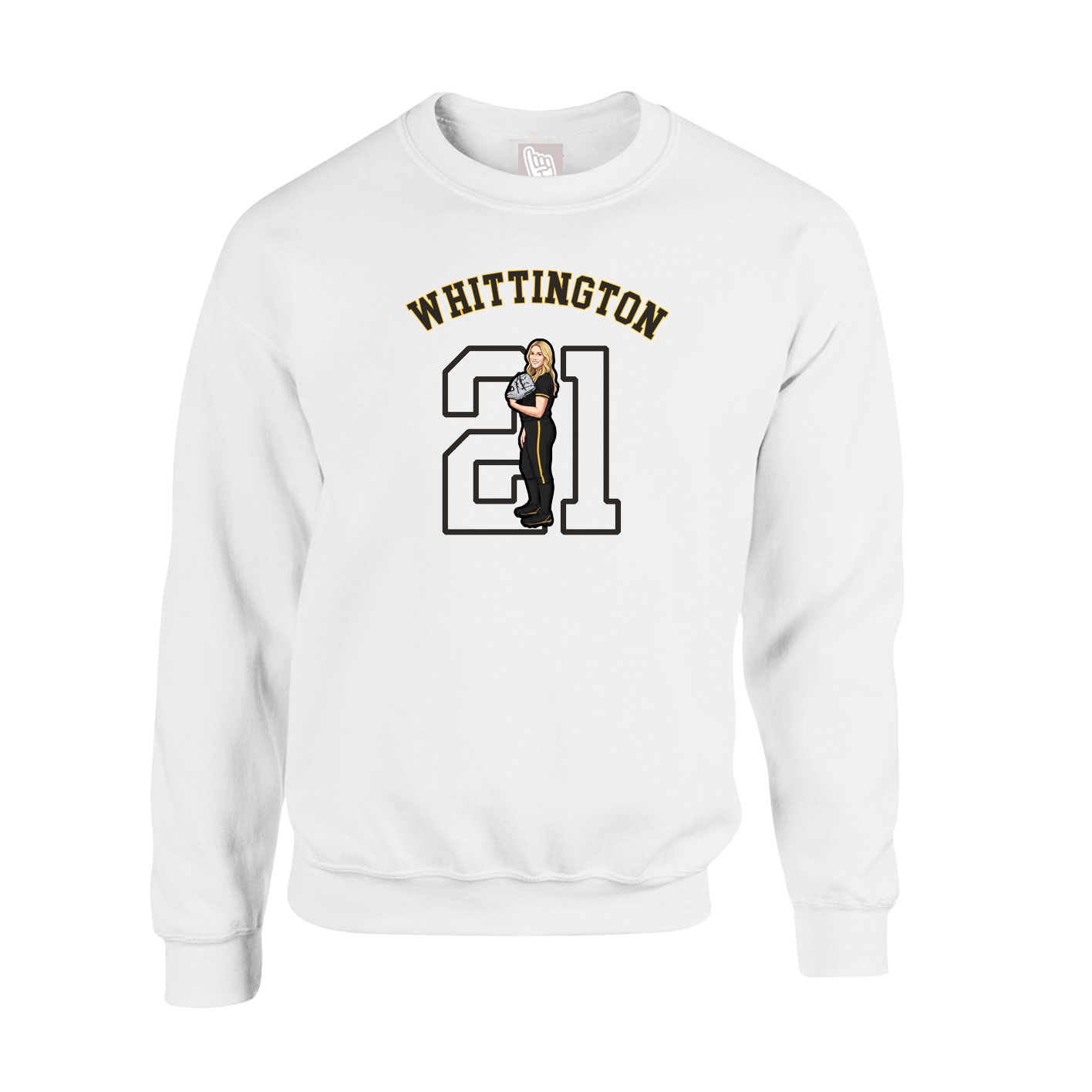 Fleece Crew — Shirsey Arch in White