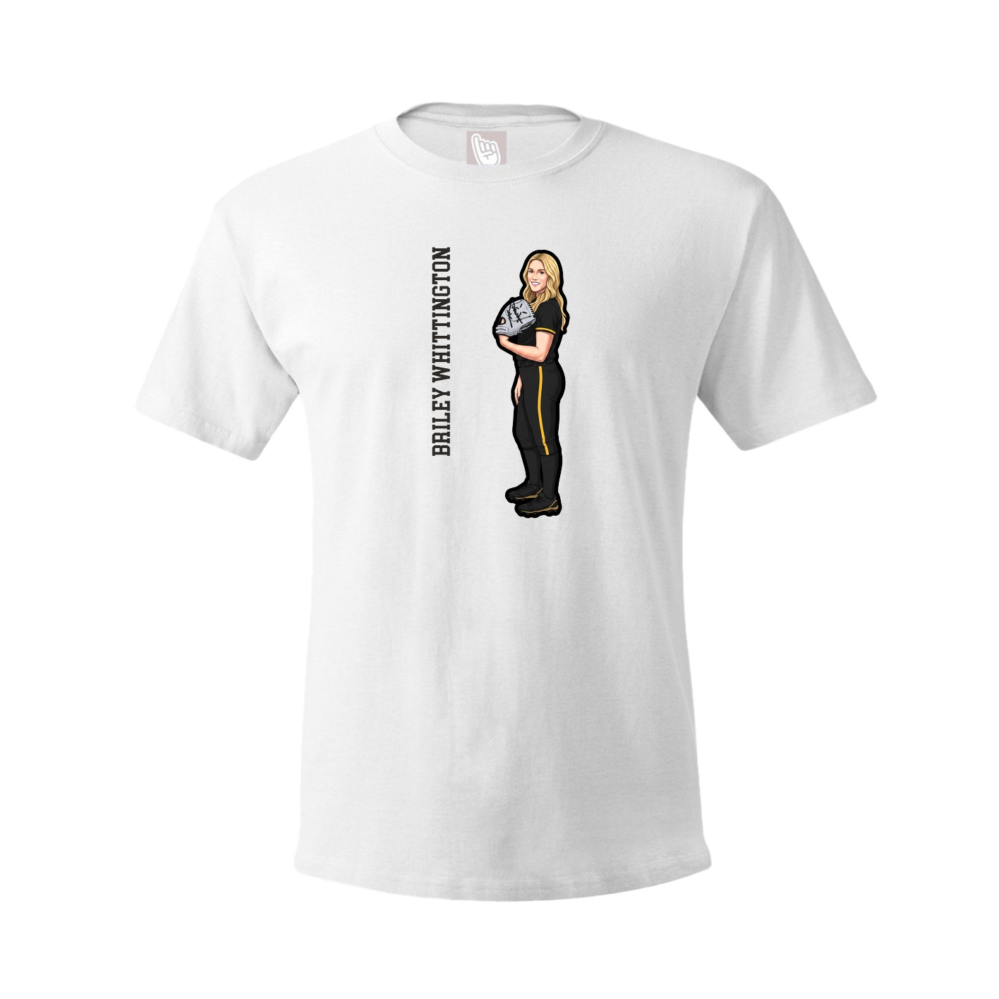 Youth Tee — Name Vertical in White