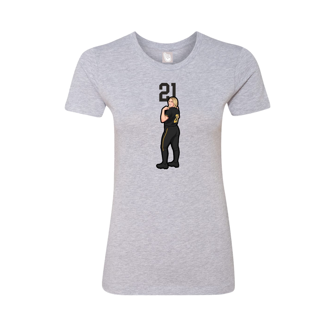 Fitted Women's Tee — Number Top in Grey