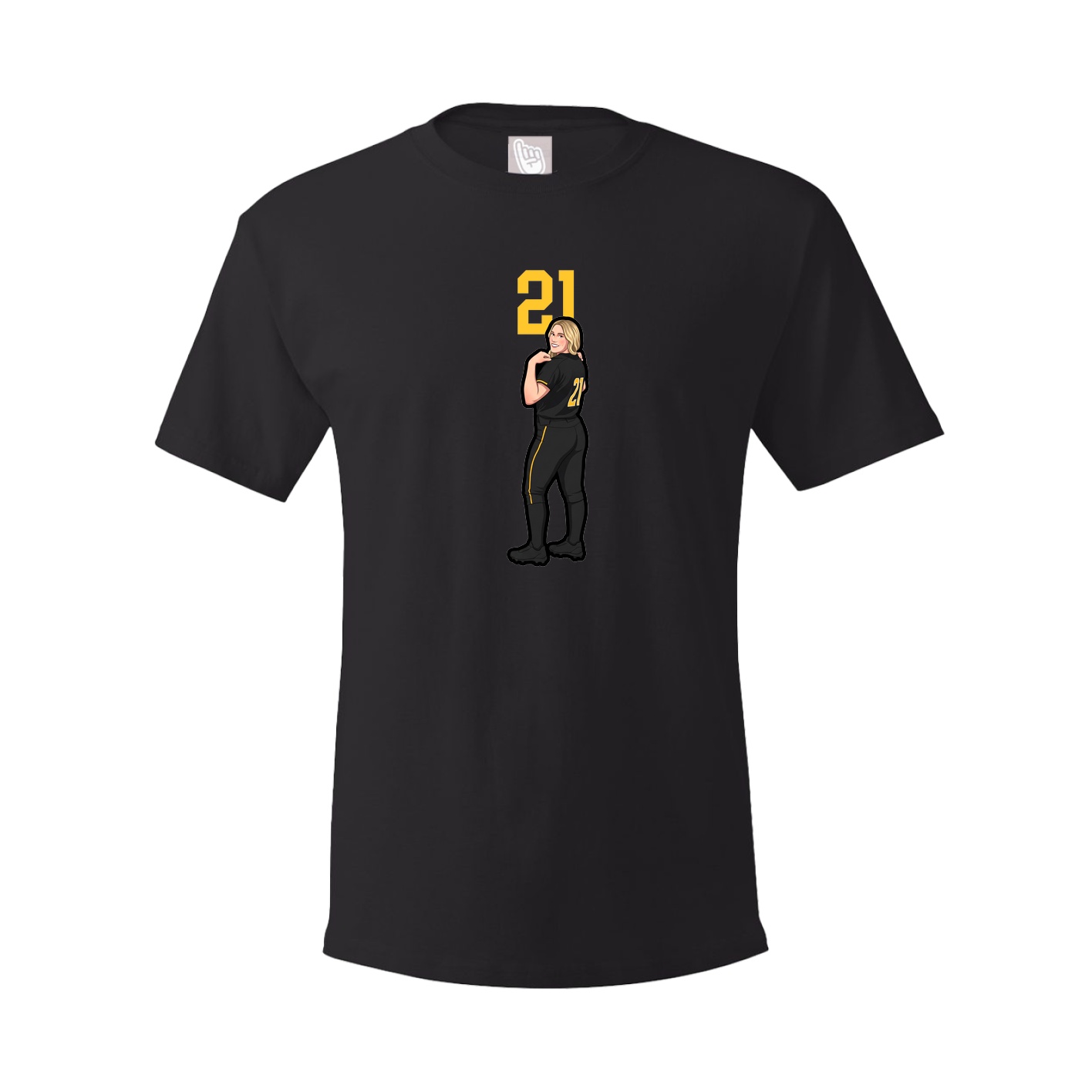 Youth Tee — Number Top in Black
