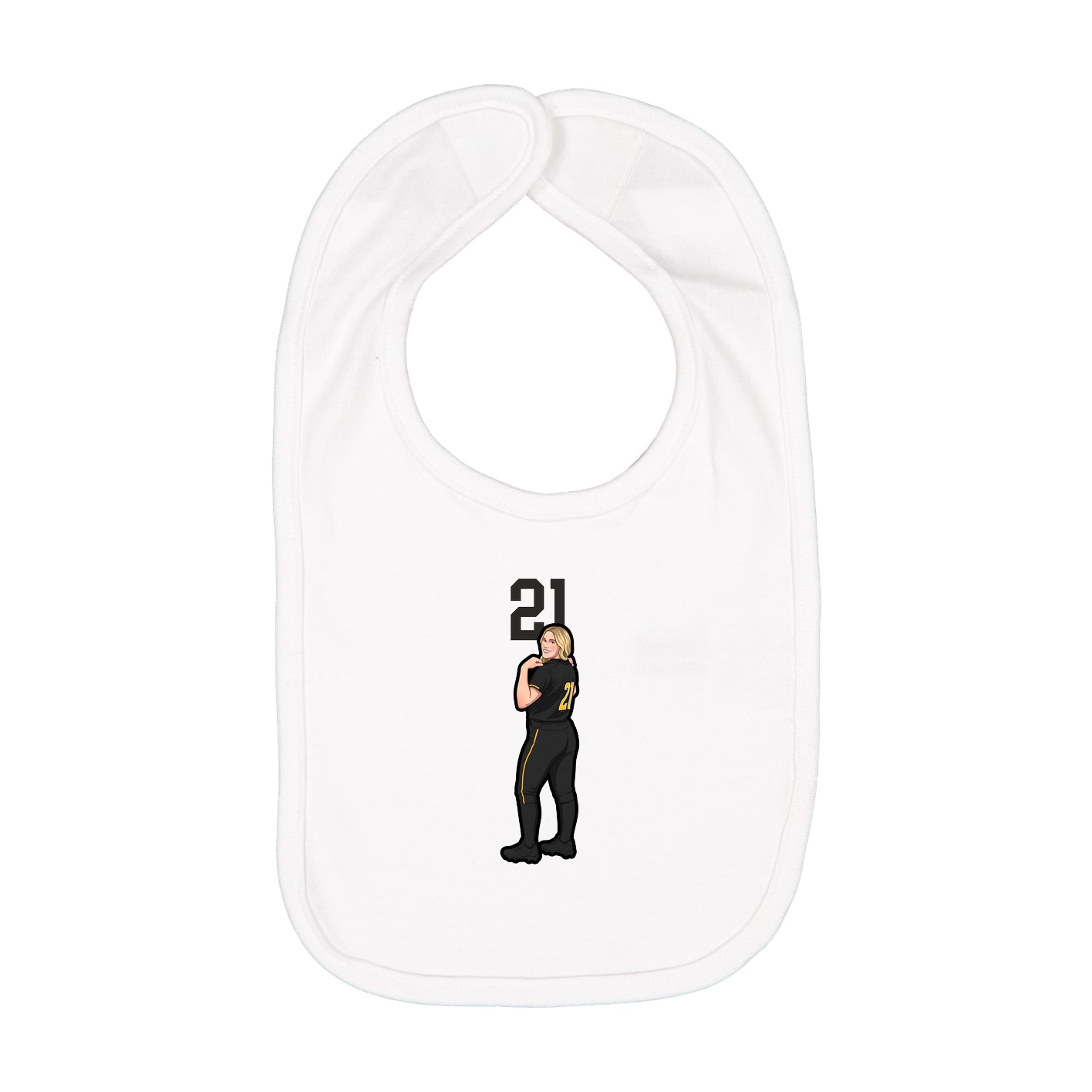 Infant Bib — Number Top in White