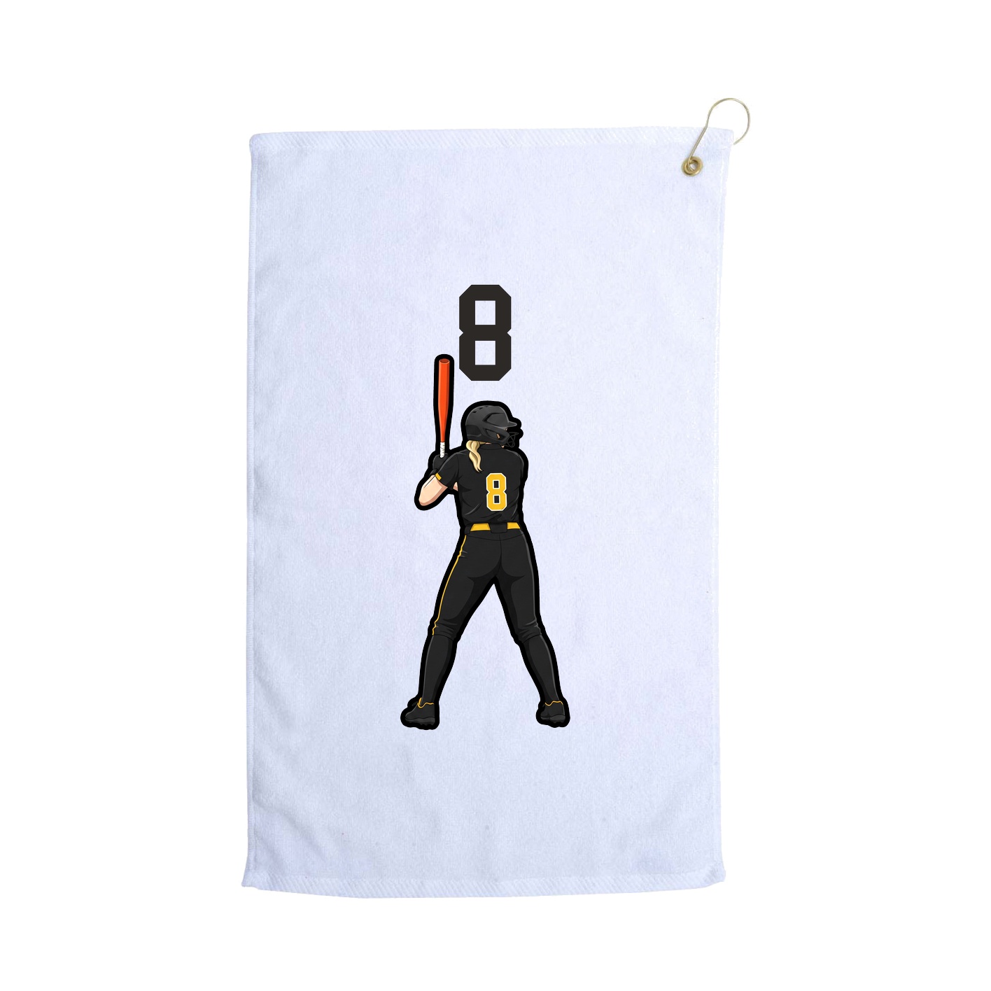 Golf Towel — Number Top in White