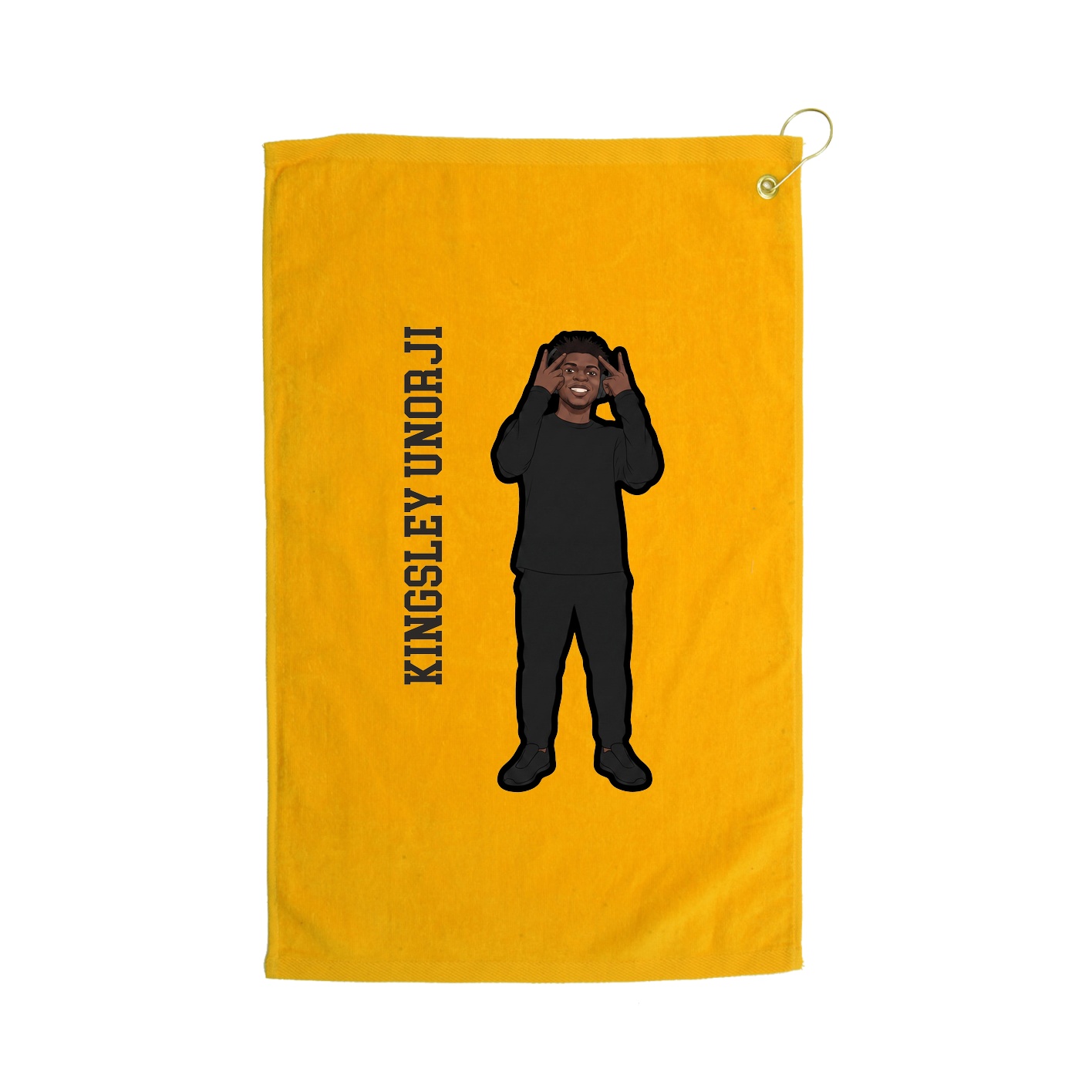 Golf Towel — Name Vertical in Gold
