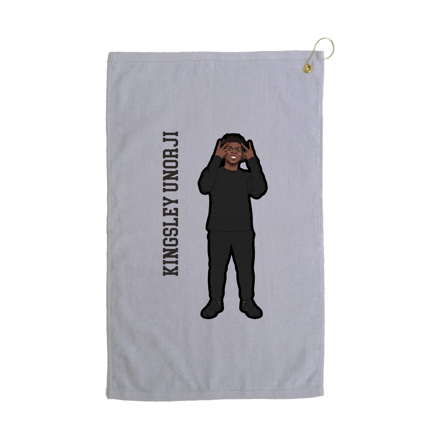 Golf Towel — Name Vertical in Grey