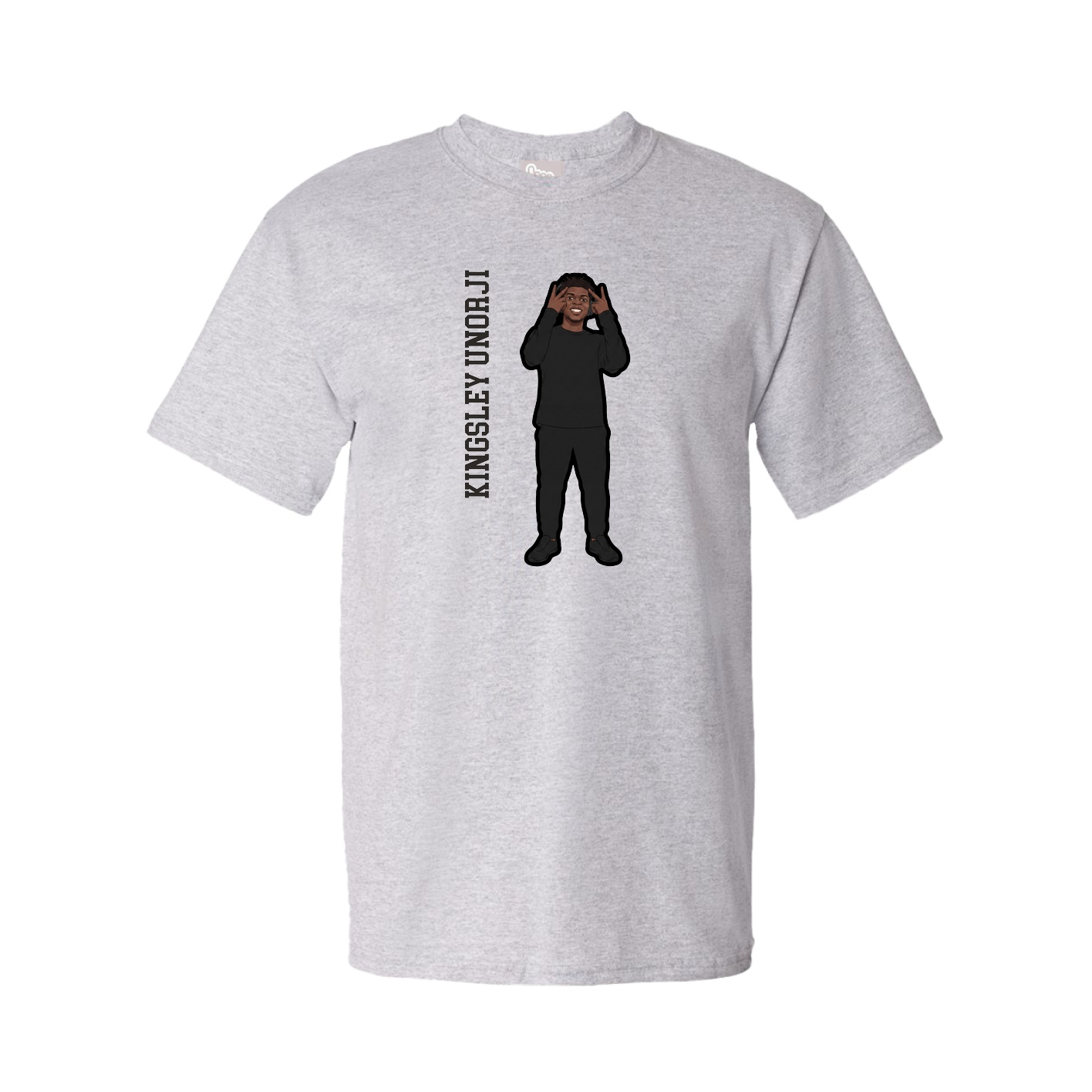 Tee — Name Vertical in Grey