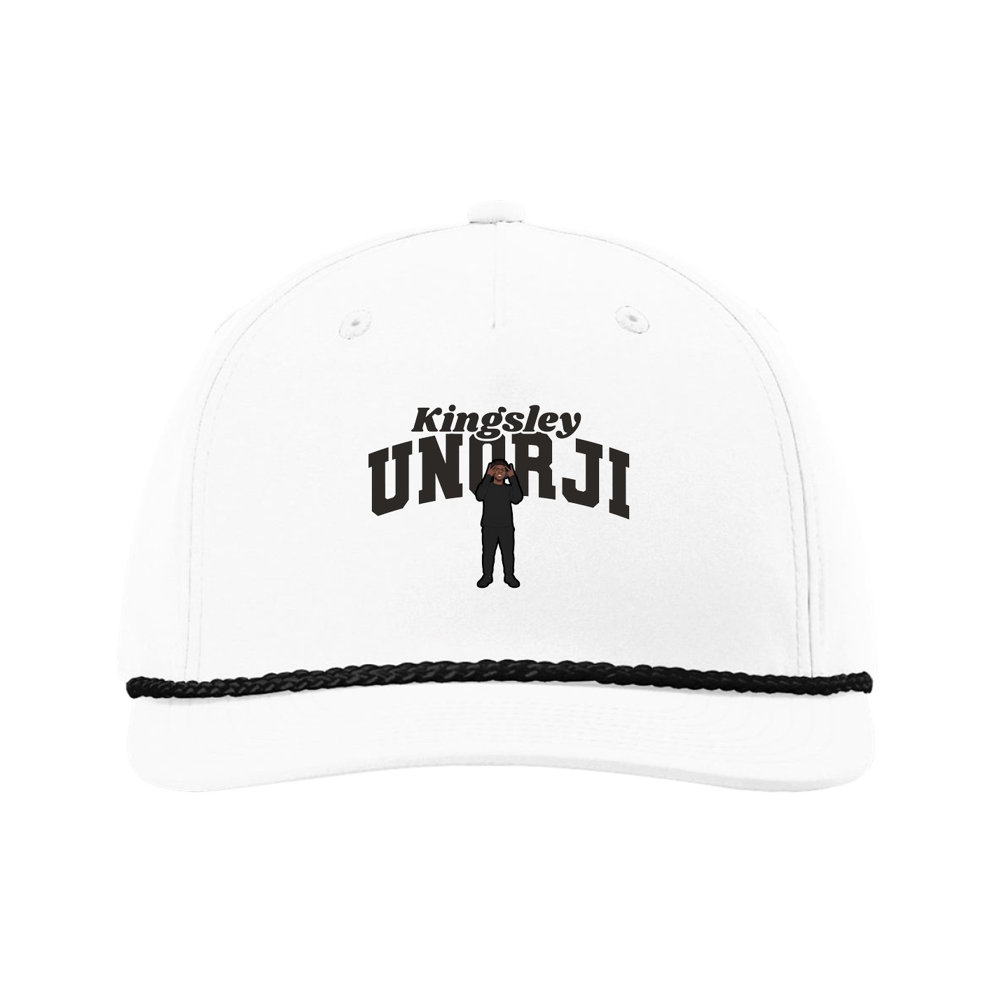 Five-Panel Classic Rope Cap — Signature Arch in White