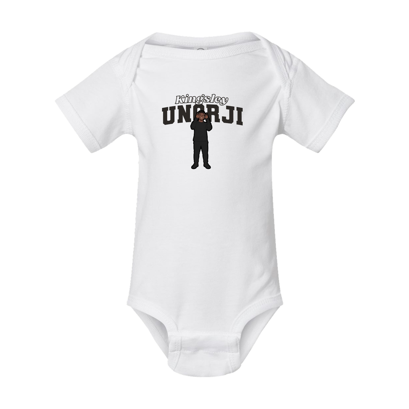 Baby Onesie — Name Arch in White