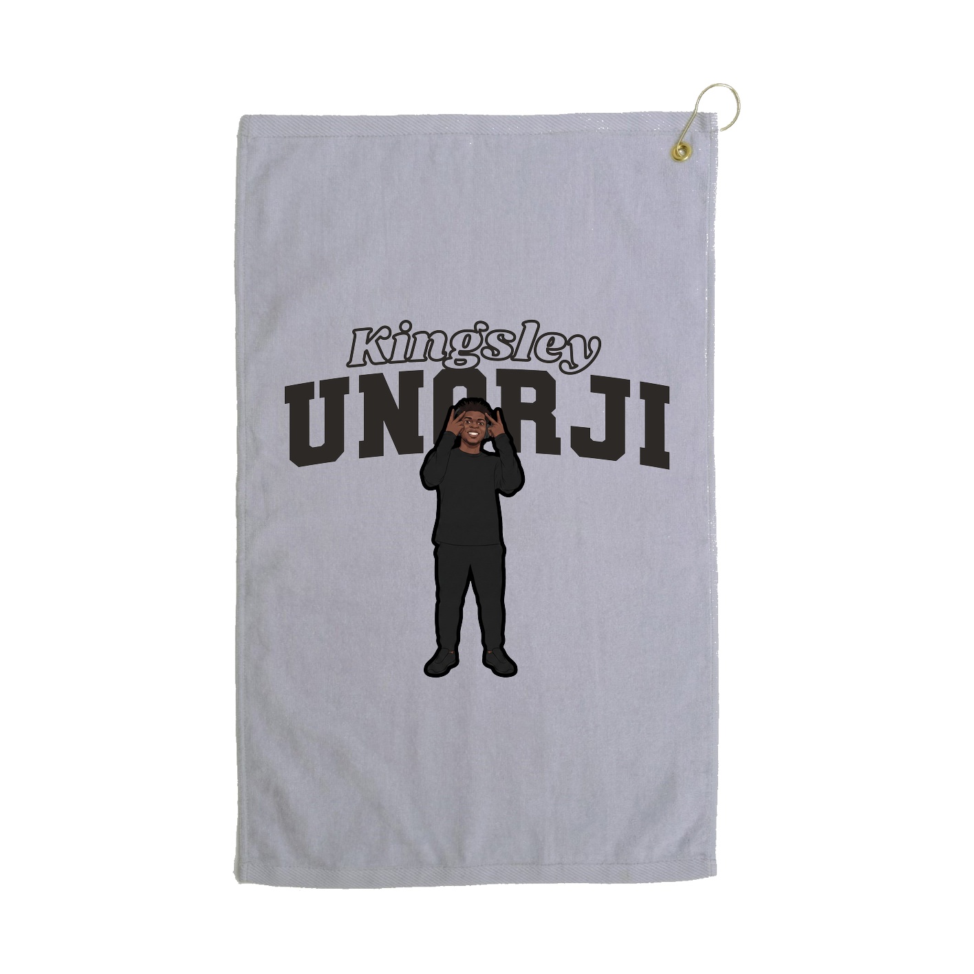 Golf Towel — Name Arch in Grey