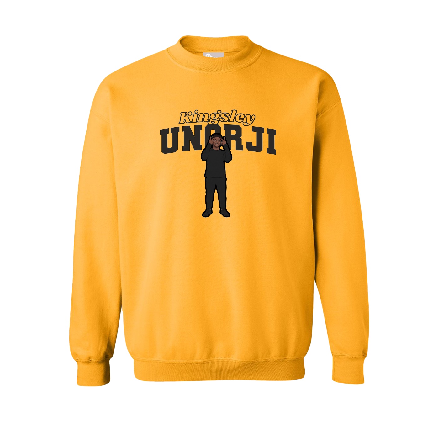 Fleece Crew — Name Arch in Gold
