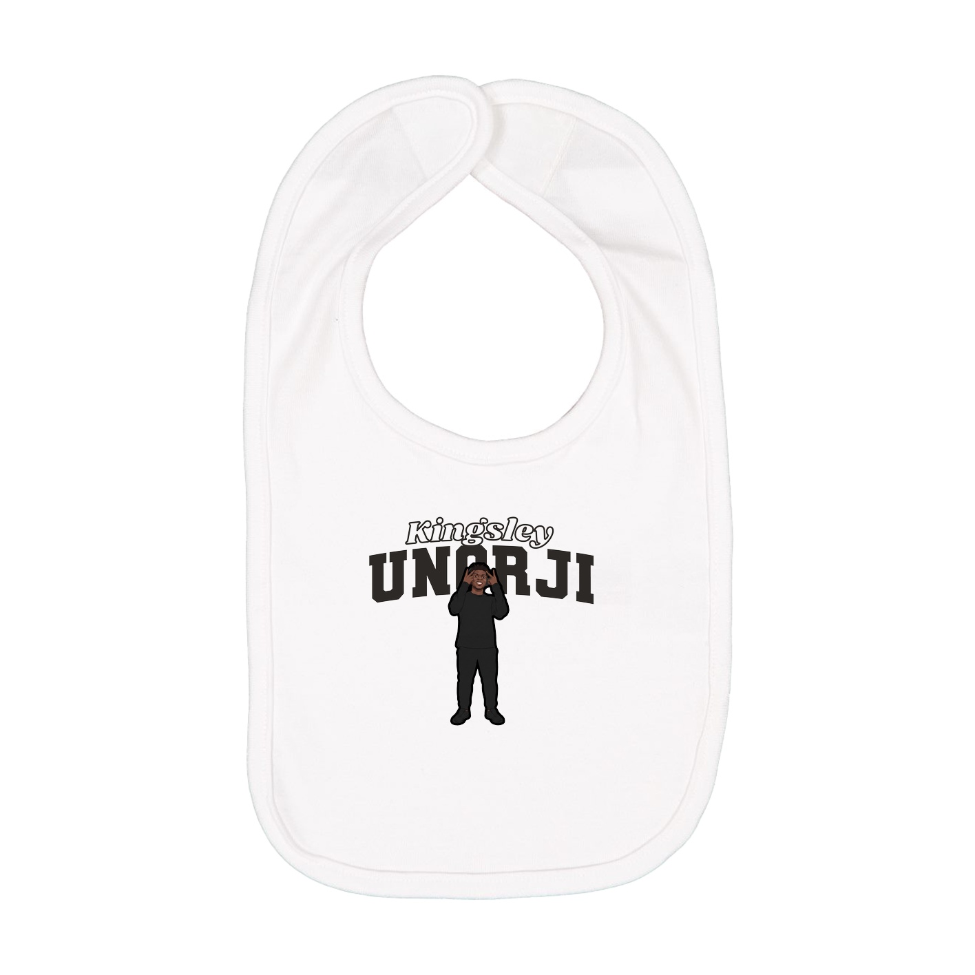 Infant Bib — Name Arch in White