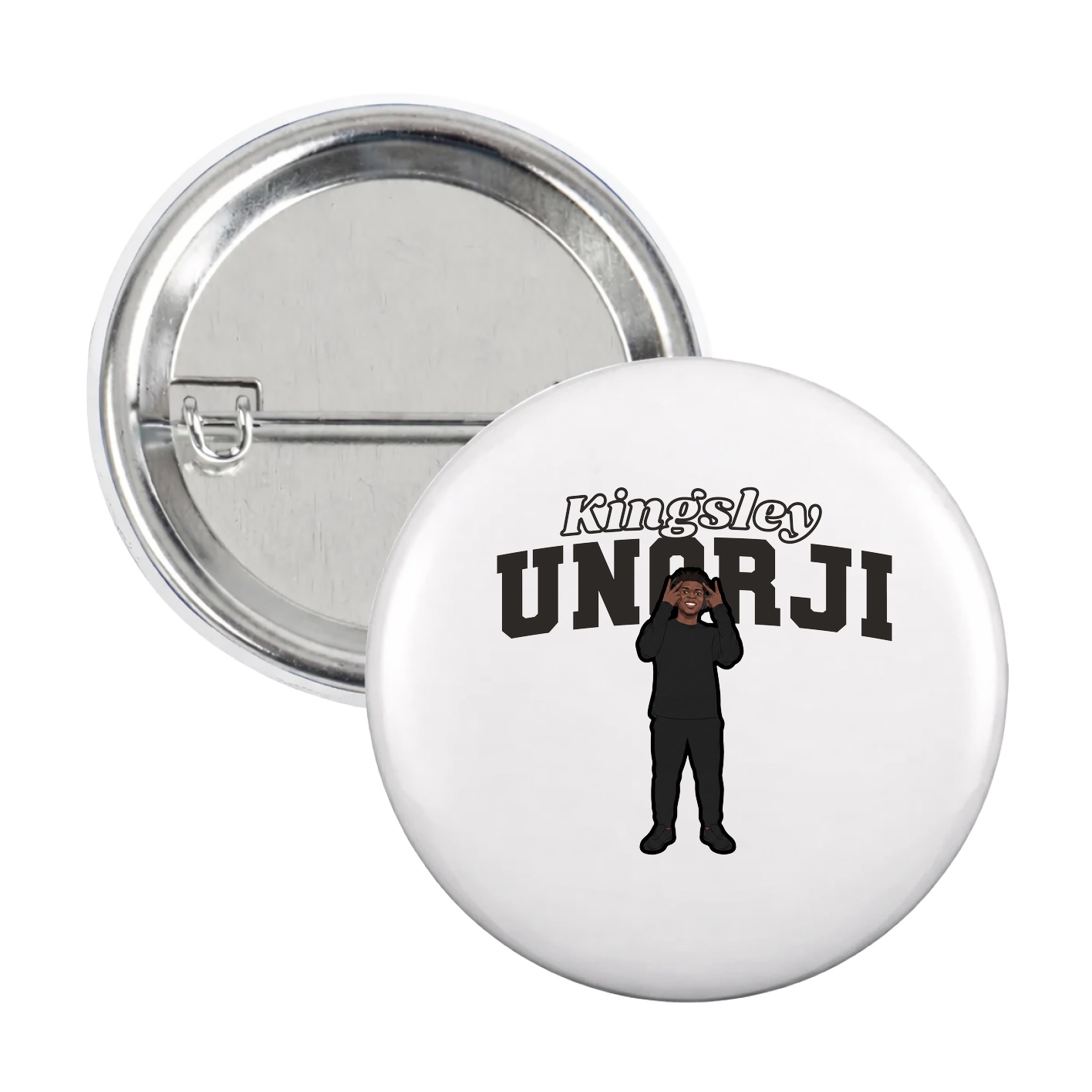 Game Day Button — Name Arch in White