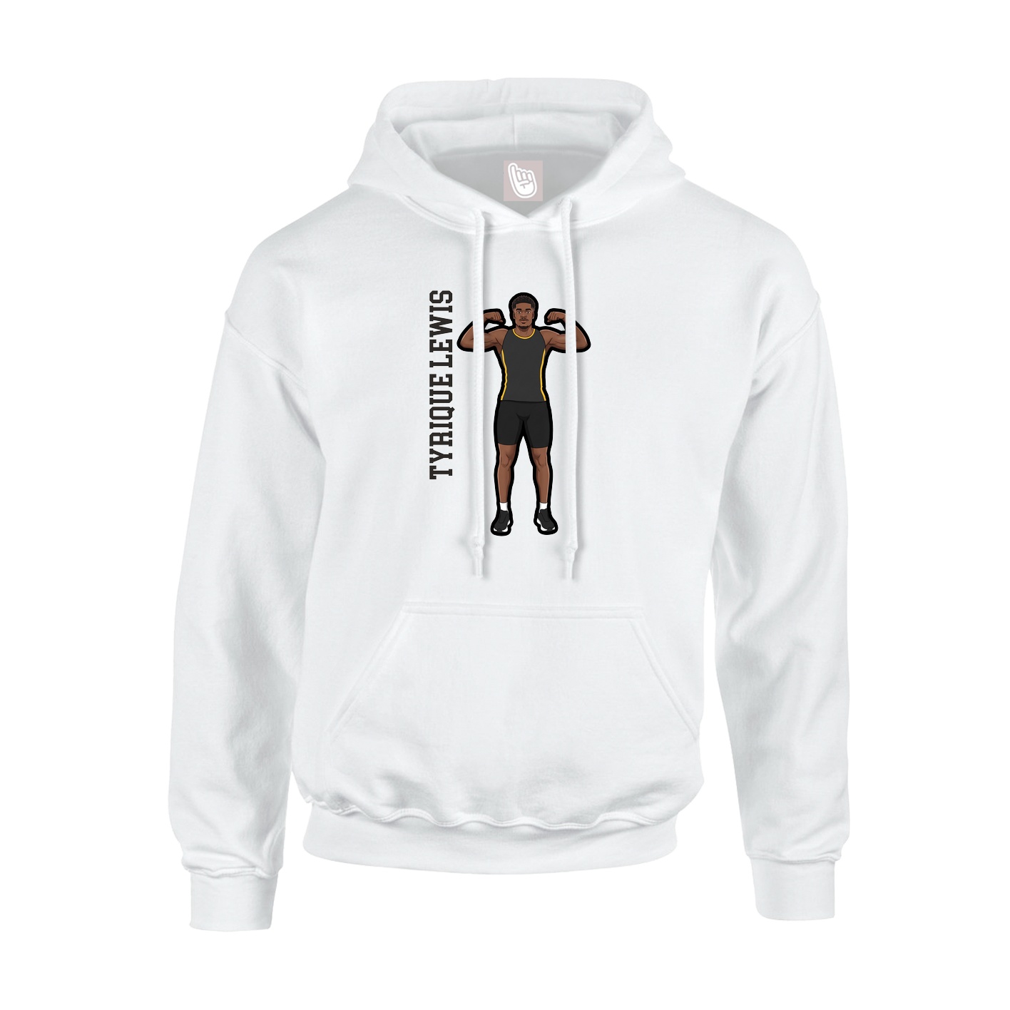 Hoodie — Name Vertical in White