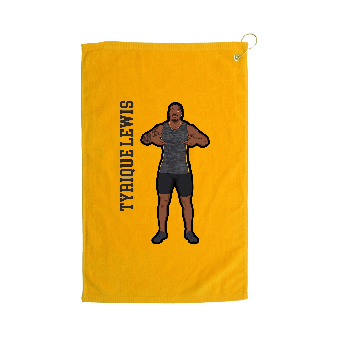 Golf Towel — Name Vertical in Gold